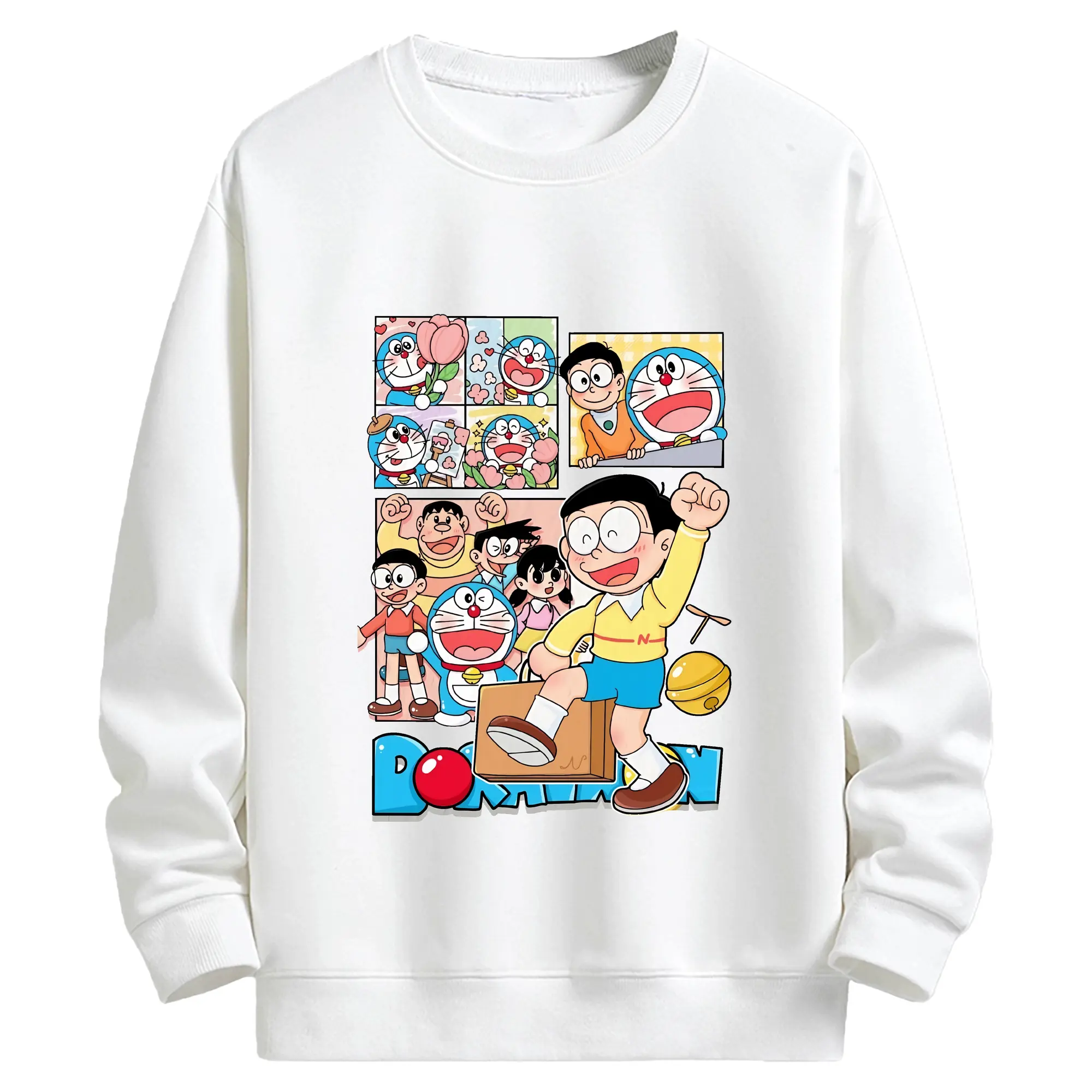ドラえもん グッズドラえもん - キッズ クルーネックスウェットシャツ ・ フロントプリント ・ 綿80％ ポリエステル20％ ・ 快適 通学 スポーツ 日常使い お散歩用