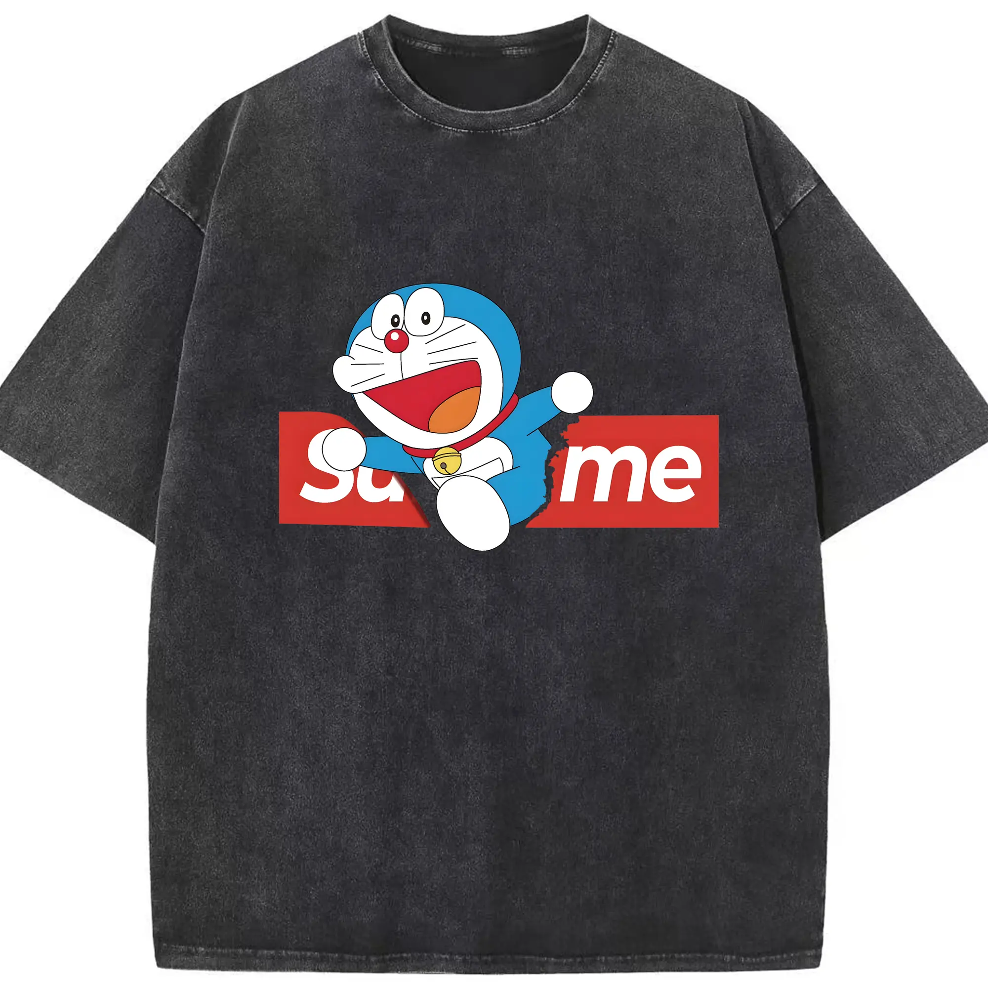 ドラえもん グッズドラえもん - 綿100％ ヴィンテージ風 半袖Tシャツ ・ フロントプリント ・ 柔らか肌触り ・ 通気性 快適 ・ スポーツ カジュアル 外出用