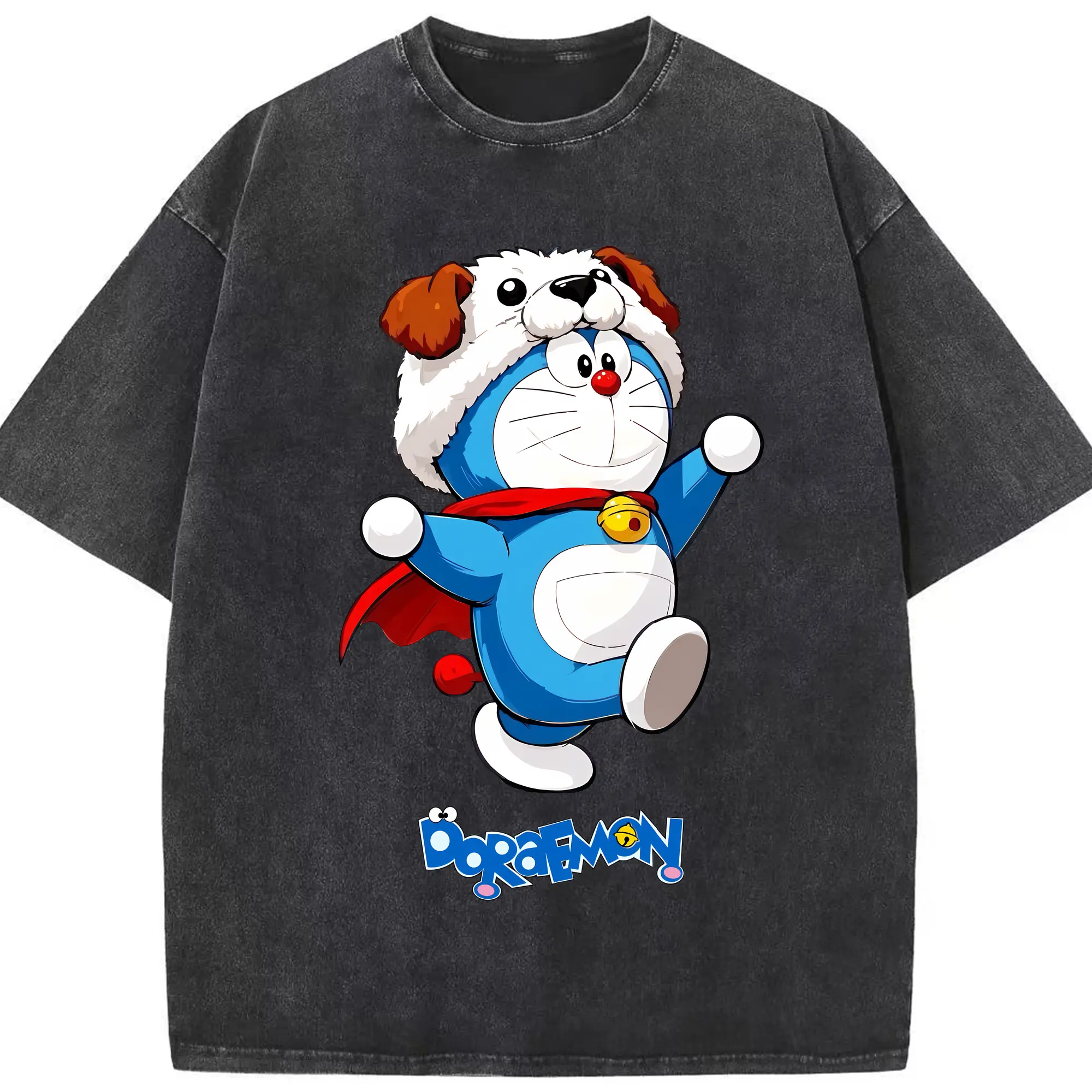 ドラえもん グッズドラえもん - 綿100％ ヴィンテージ風 半袖Tシャツ ・ フロントプリント ・ 柔らか肌触り ・ 通気性 快適 ・ スポーツ カジュアル 外出用