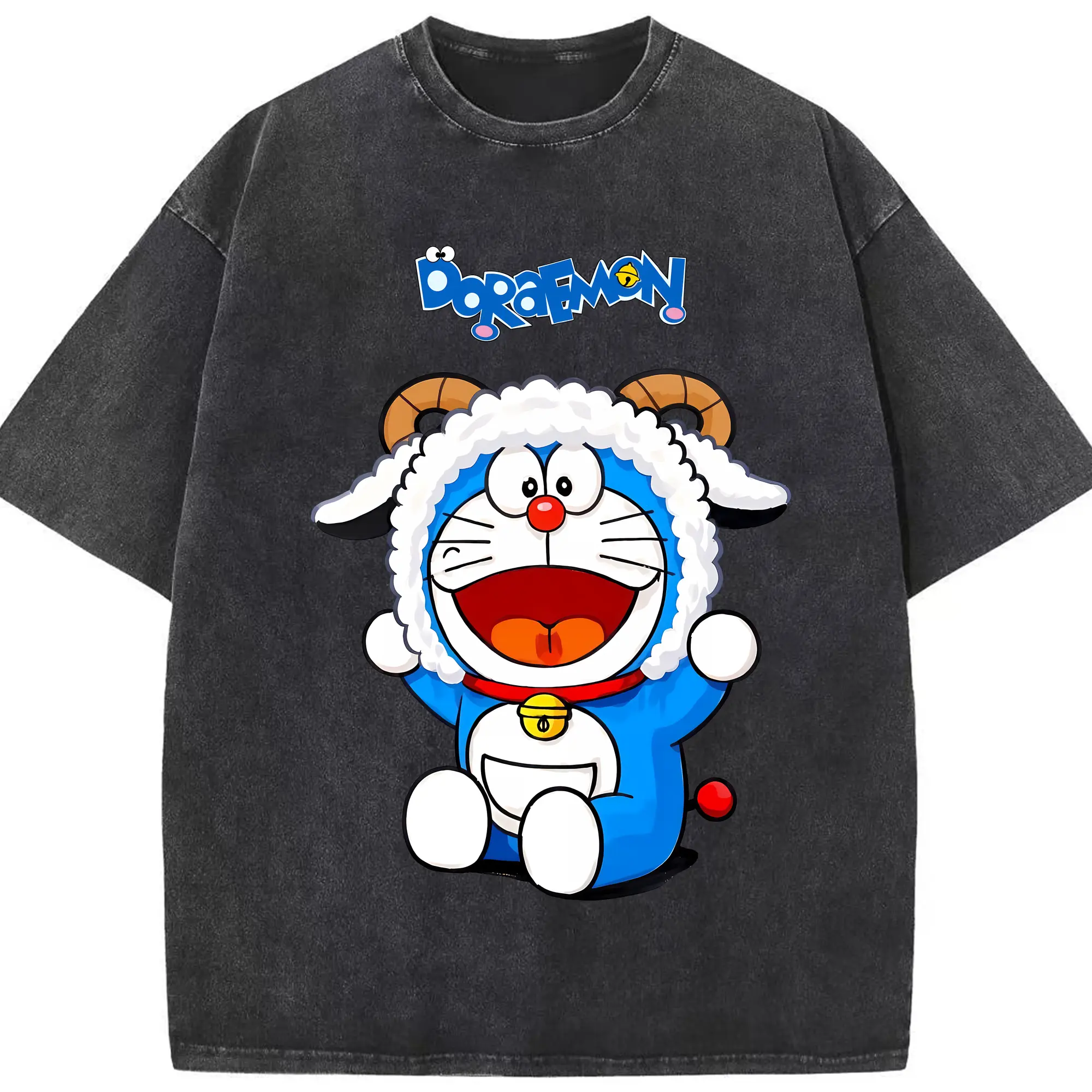 ドラえもん グッズドラえもん - 綿100％ ヴィンテージ風 半袖Tシャツ ・ フロントプリント ・ 柔らか肌触り ・ 通気性 快適 ・ スポーツ カジュアル 外出用