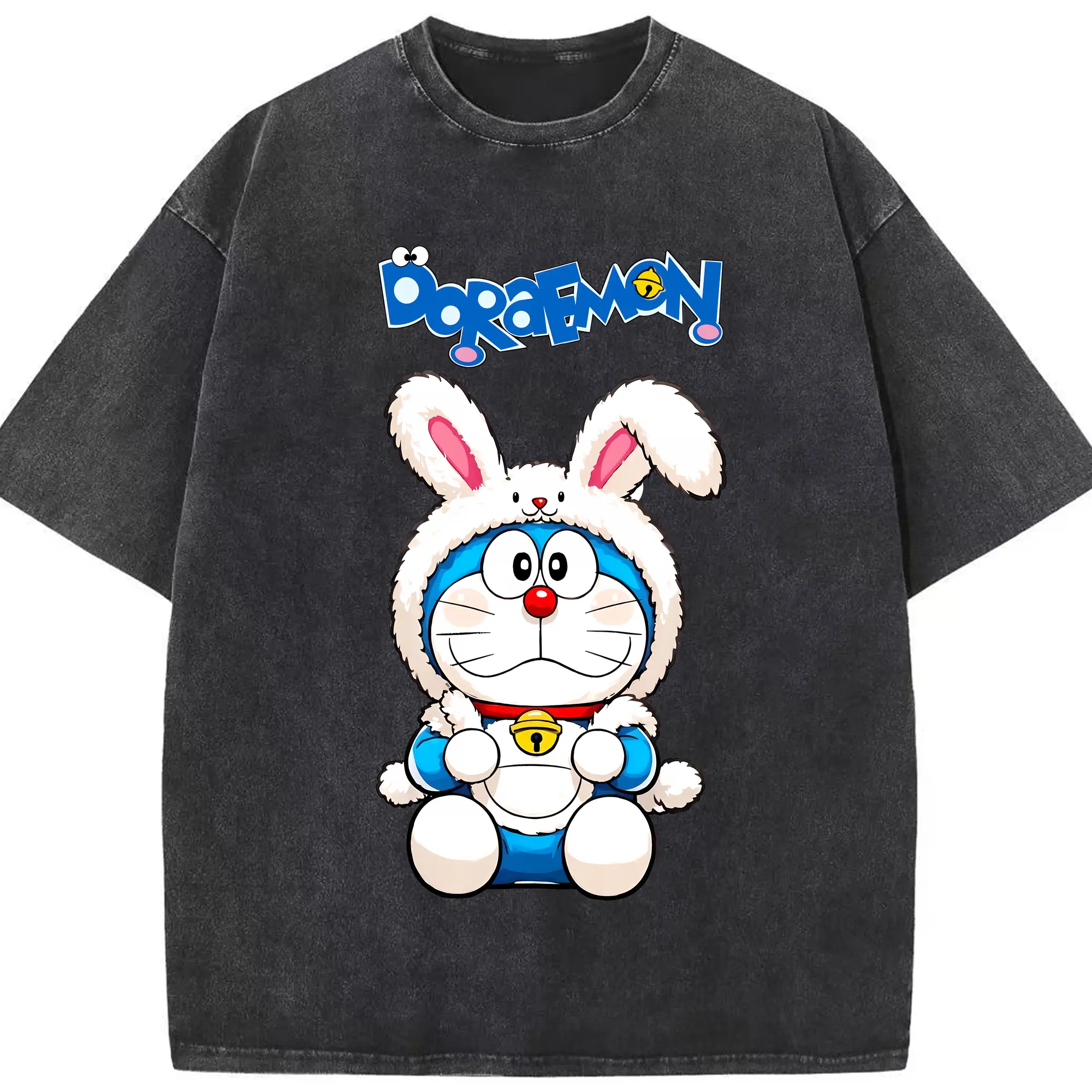 ドラえもん グッズドラえもん - 綿100％ ヴィンテージ風 半袖Tシャツ ・ フロントプリント ・ 柔らか肌触り ・ 通気性 快適 ・ スポーツ カジュアル 外出用