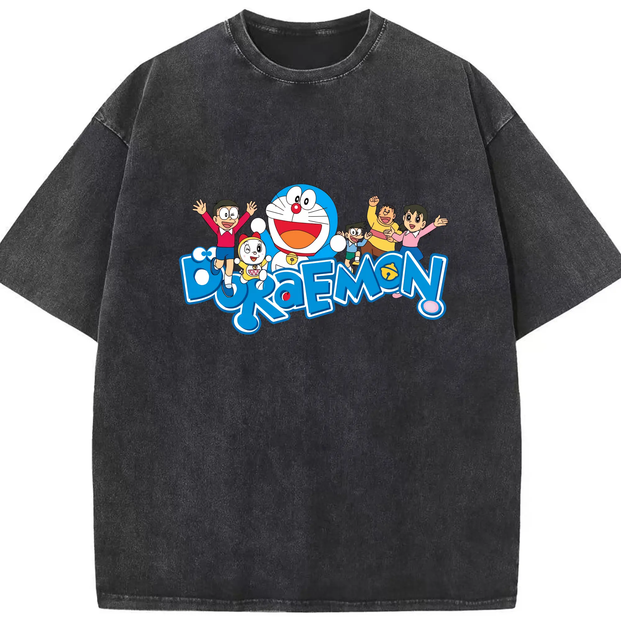 ドラえもん グッズドラえもん - 綿100％ ヴィンテージ風 半袖Tシャツ ・ フロントプリント ・ 柔らか肌触り ・ 通気性 快適 ・ スポーツ カジュアル 外出用