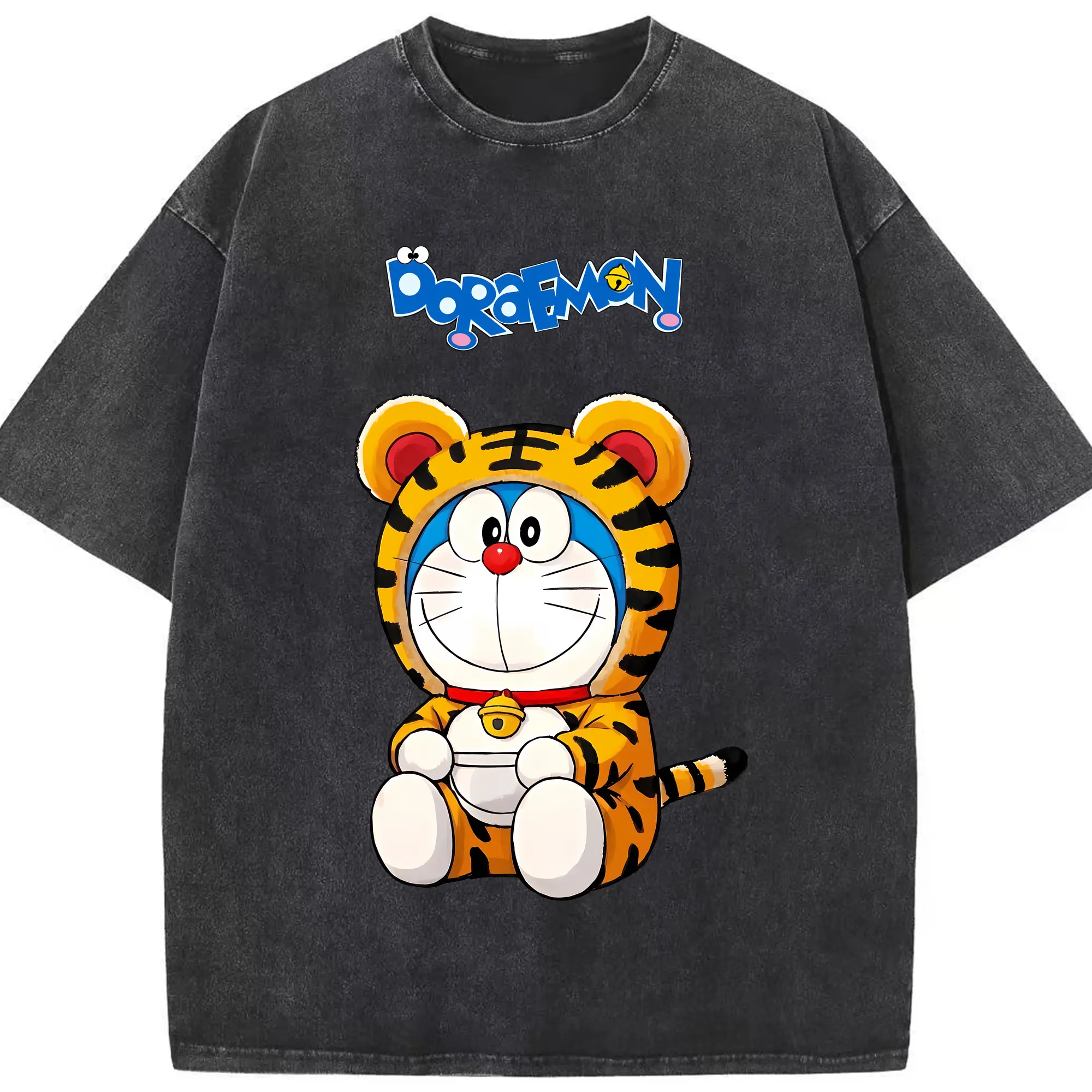 ドラえもん グッズドラえもん - 綿100％ ヴィンテージ風 半袖Tシャツ ・ フロントプリント ・ 柔らか肌触り ・ 通気性 快適 ・ スポーツ カジュアル 外出用