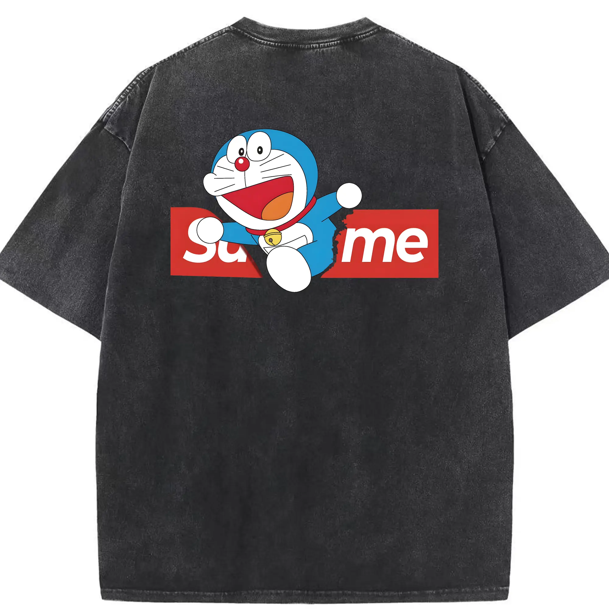 ドラえもん グッズドラえもん - 綿100％ ヴィンテージ風 半袖Tシャツ ・ 背面プリント ・ 柔らか肌触り ・ 通気性 快適 ・ スポーツ カジュアル 外出用