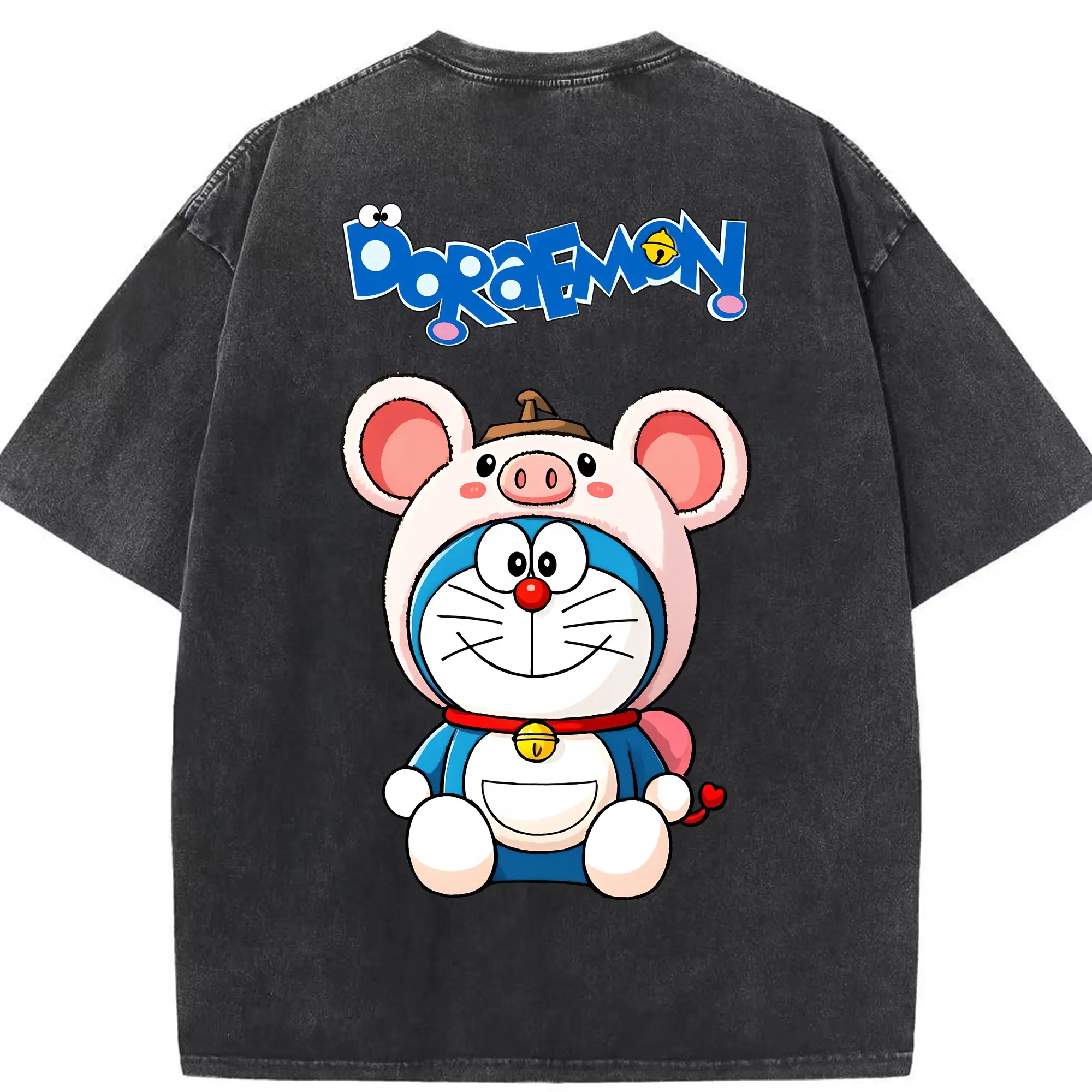 ドラえもん グッズドラえもん - 綿100％ ヴィンテージ風 半袖Tシャツ ・ 背面プリント ・ 柔らか肌触り ・ 通気性 快適 ・ スポーツ カジュアル 外出用