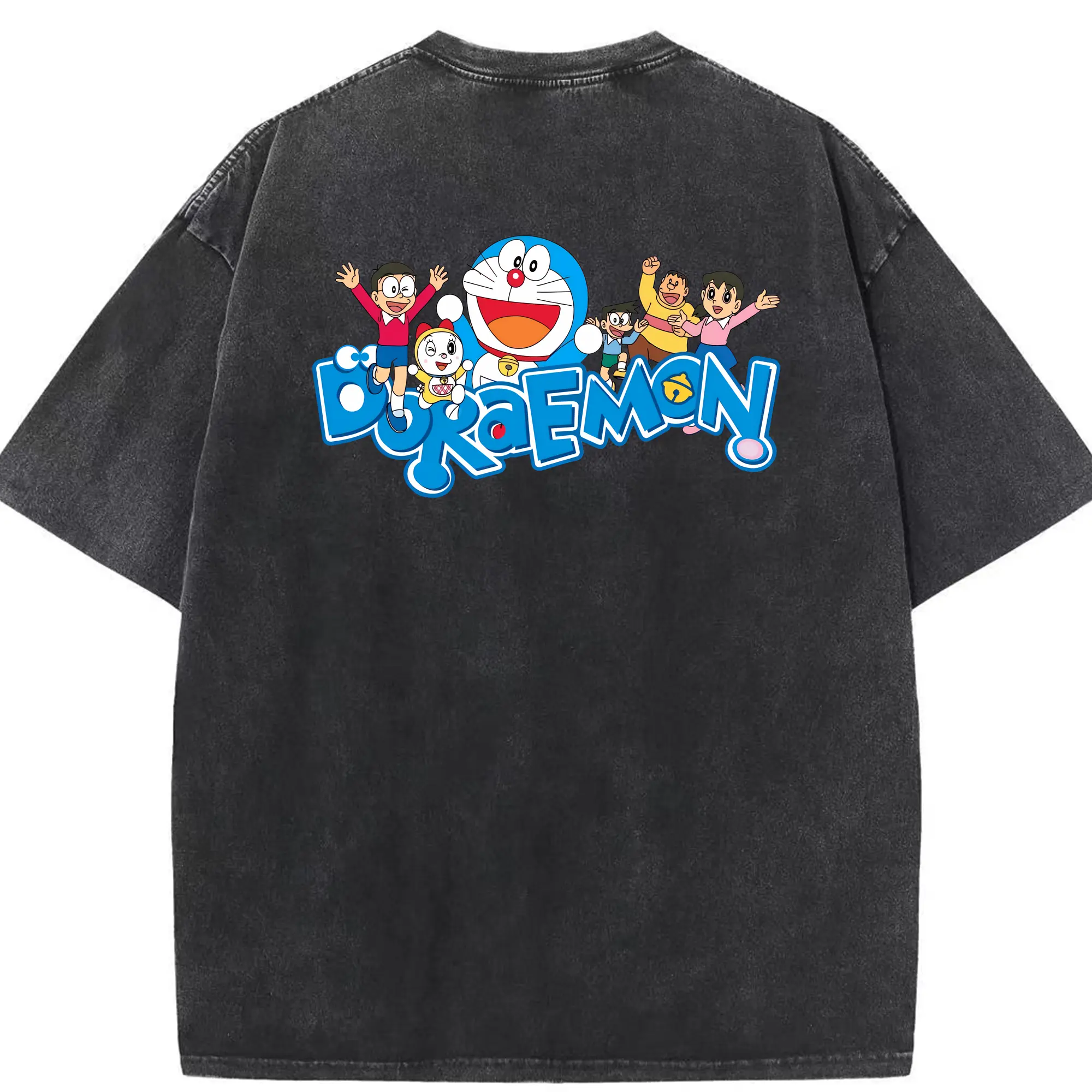 ドラえもん グッズドラえもん - 綿100％ ヴィンテージ風 半袖Tシャツ ・ 背面プリント ・ 柔らか肌触り ・ 通気性 快適 ・ スポーツ カジュアル 外出用