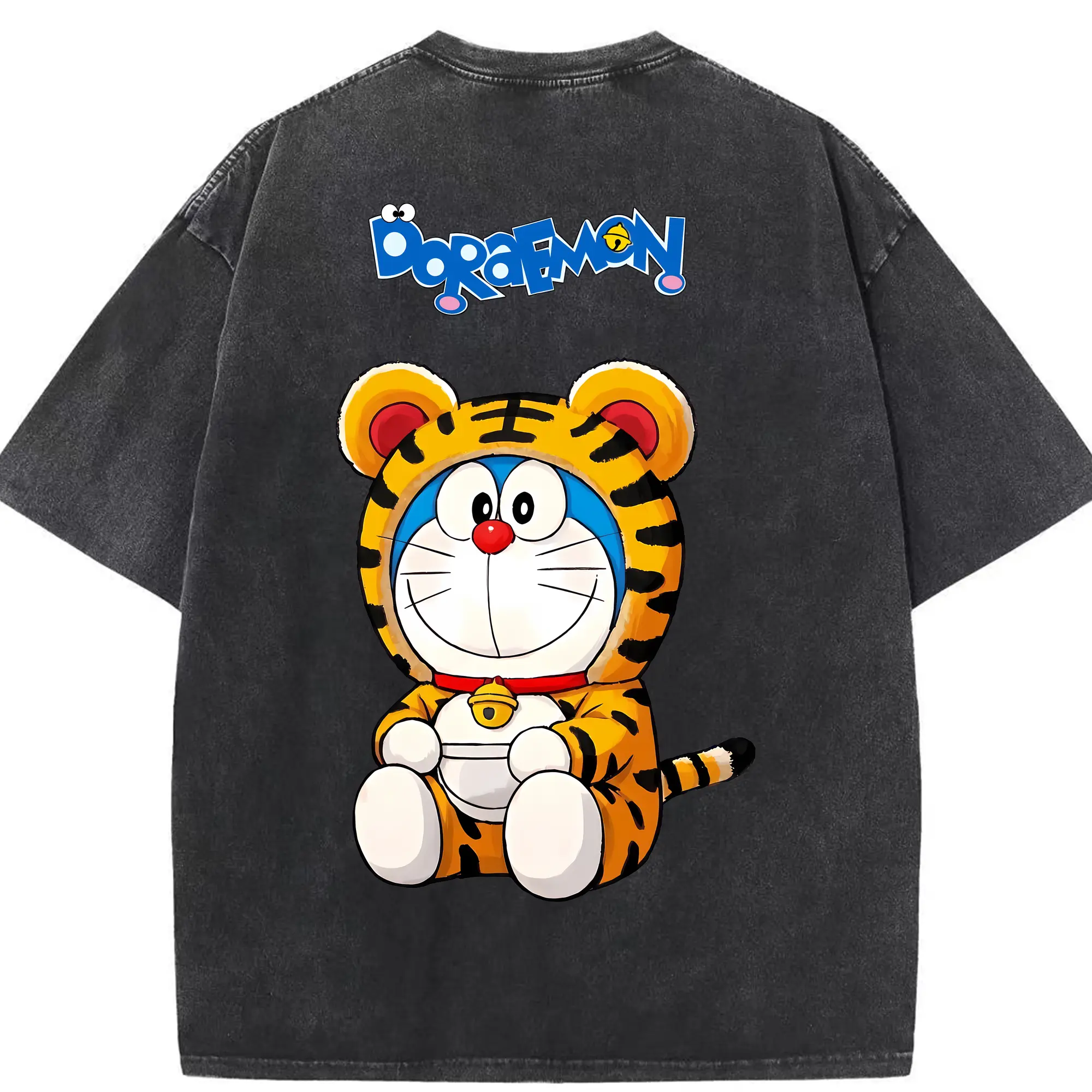 ドラえもん グッズドラえもん - 綿100％ ヴィンテージ風 半袖Tシャツ ・ 背面プリント ・ 柔らか肌触り ・ 通気性 快適 ・ スポーツ カジュアル 外出用