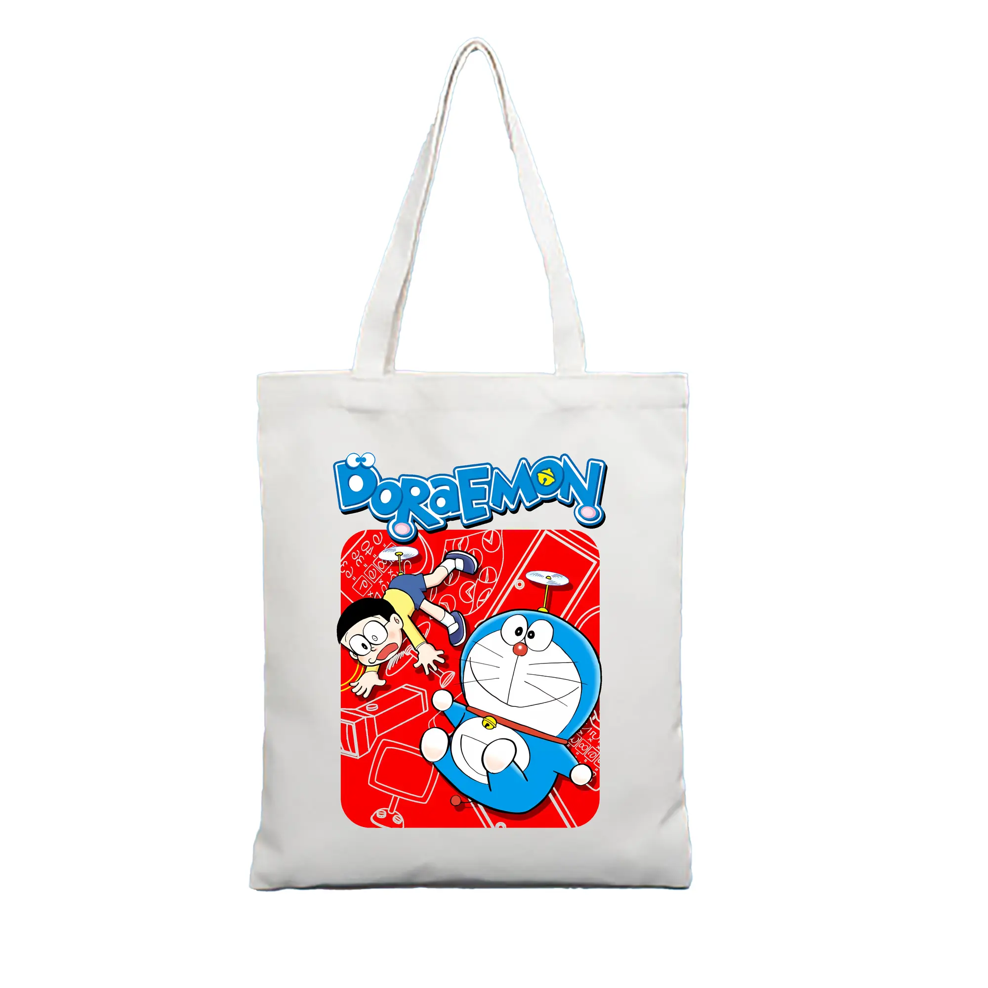 ドラえもん グッズドラえもん - 縦型キャンバス手提げバッグ（トートバッグ） ・ キャンバス素材 ・ ショッピング用 ・ 軽量 丈夫 お手入れ簡単