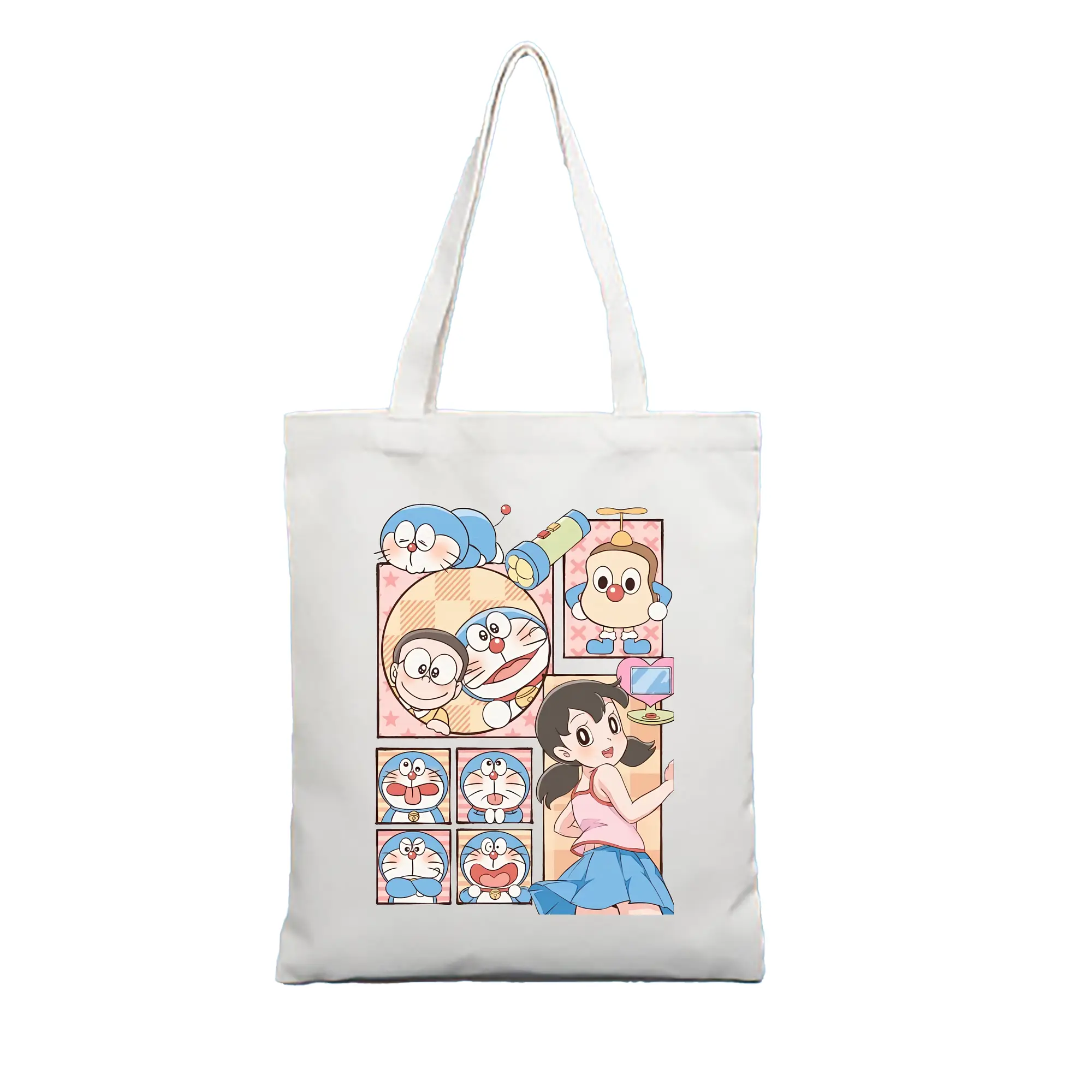 ドラえもん グッズドラえもん - 縦型キャンバス手提げバッグ（トートバッグ） ・ キャンバス素材 ・ ショッピング用 ・ 軽量 丈夫 お手入れ簡単