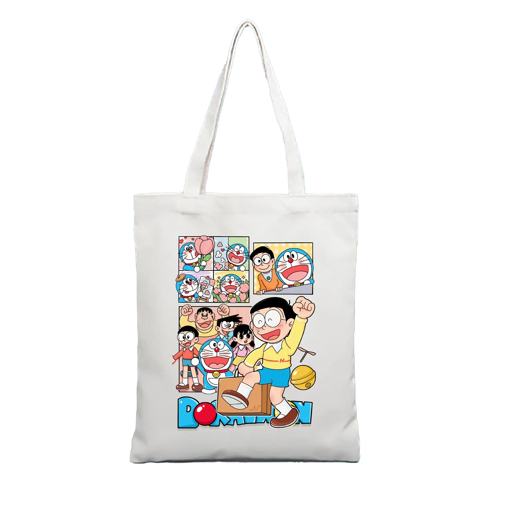 ドラえもん グッズドラえもん - 縦型キャンバス手提げバッグ（トートバッグ） ・ キャンバス素材 ・ ショッピング用 ・ 軽量 丈夫 お手入れ簡単