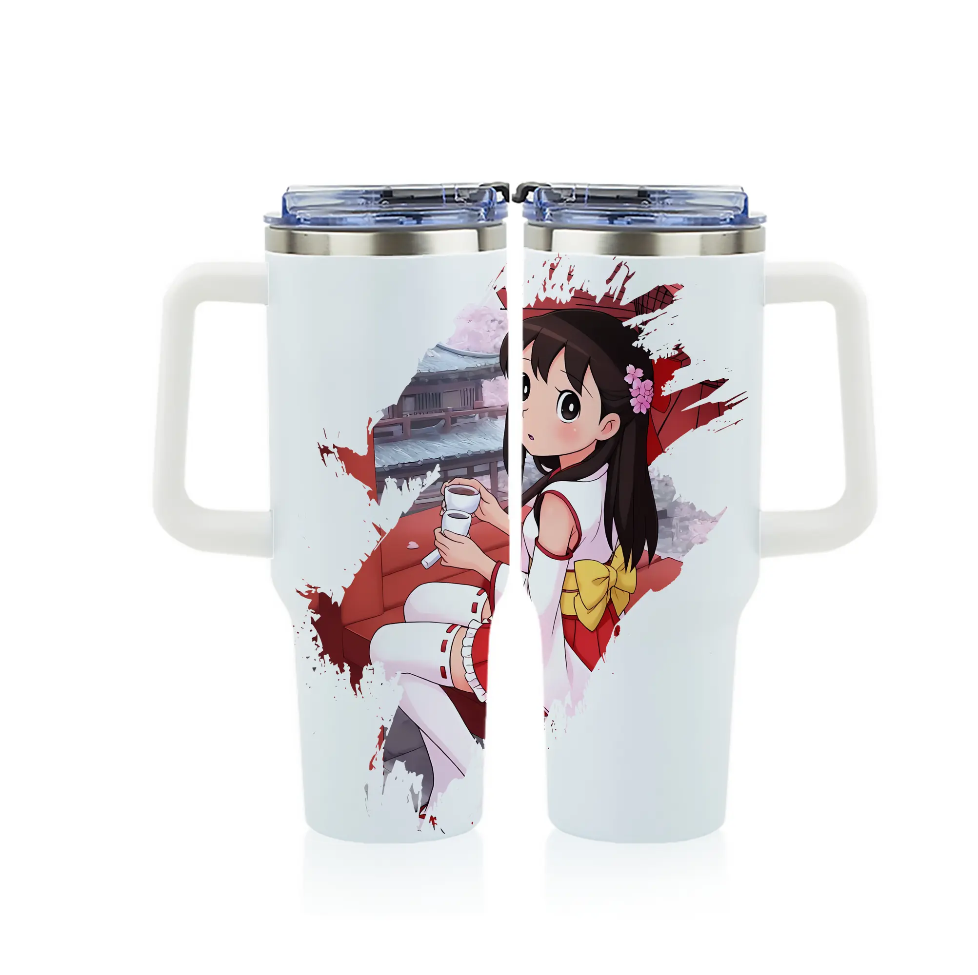 ドラえもん グッズ 源 静香 - 1200mL フルプリント車用タンブラー ・ 304ステンレス 内側 ・ 201ステンレス 外側 ・ 保温 保冷 ・ 通勤 ドライブ アウトドア用