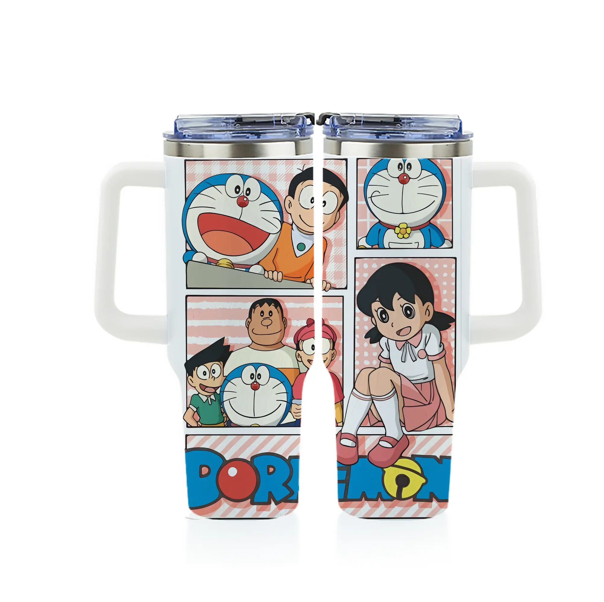 ドラえもん グッズ 源 静香 - 1200mL フルプリント車用タンブラー ・ 304ステンレス 内側 ・ 201ステンレス 外側 ・ 保温 保冷 ・ 通勤 ドライブ アウトドア用