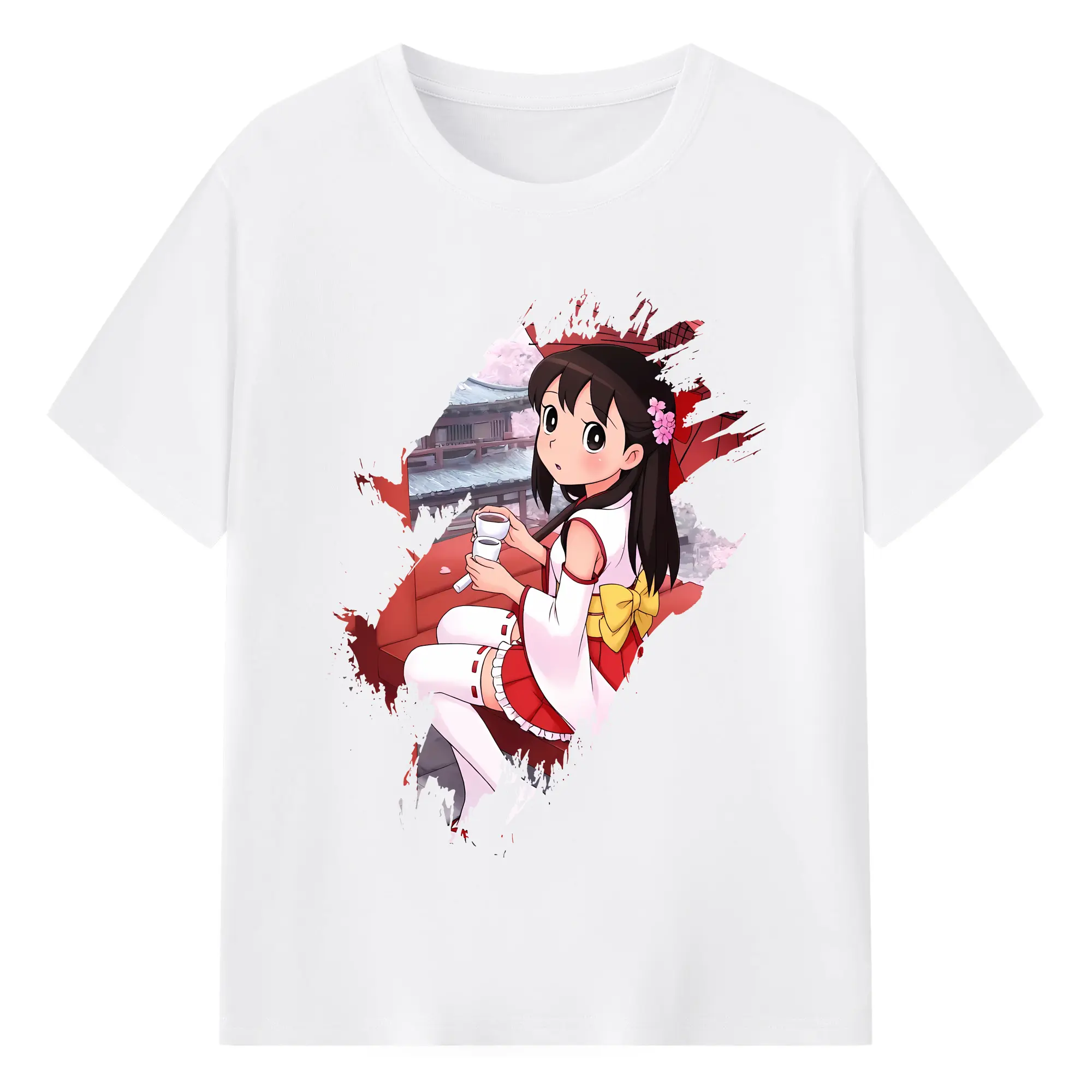 ドラえもん グッズ 源 静香 - 綿100％ 半袖Tシャツ ・ フロントプリント ・ 快適 通気性 ・ 日常使い 散歩 スポーツ用