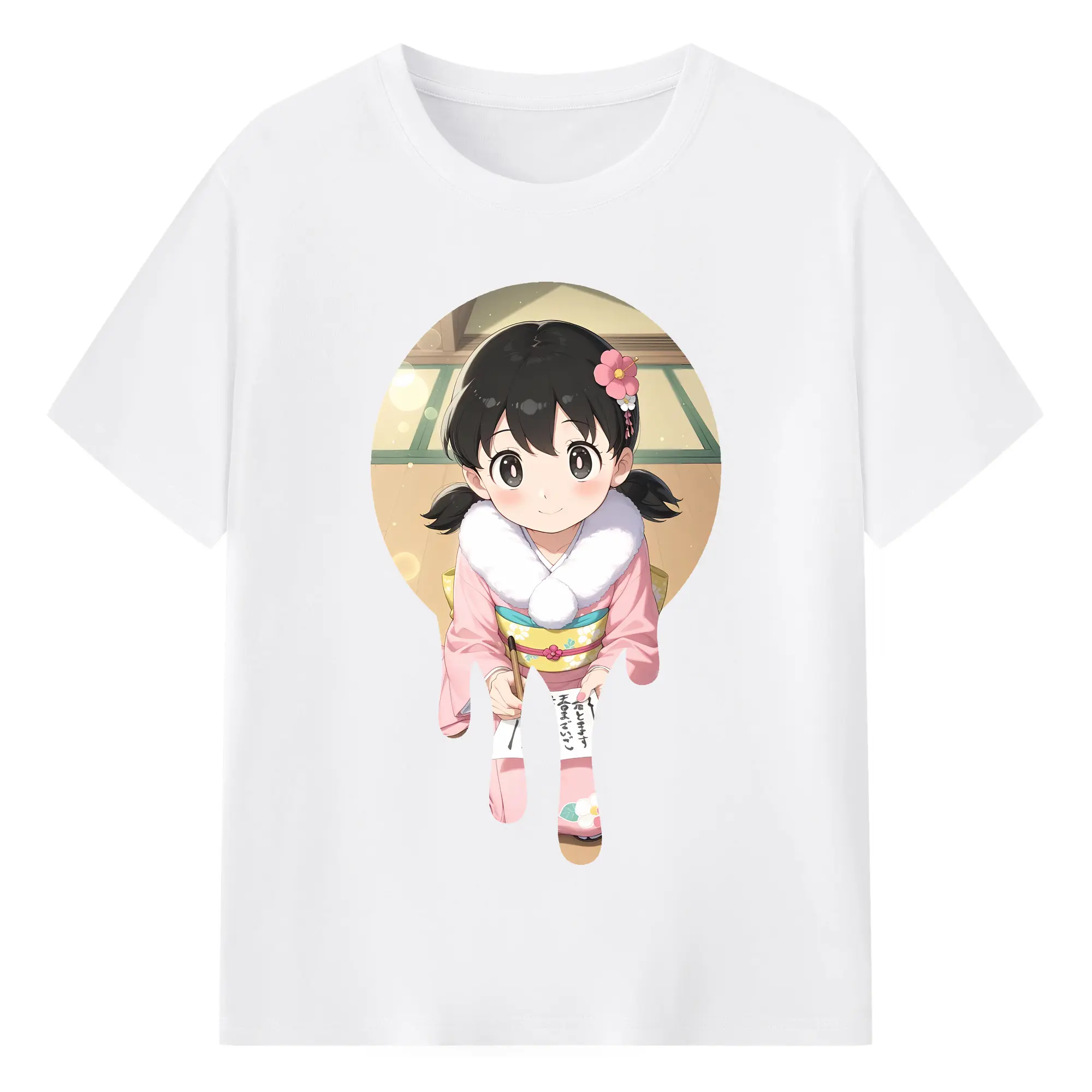 ドラえもん グッズ 源 静香 - 綿100％ 半袖Tシャツ ・ フロントプリント ・ 快適 通気性 ・ 日常使い 散歩 スポーツ用