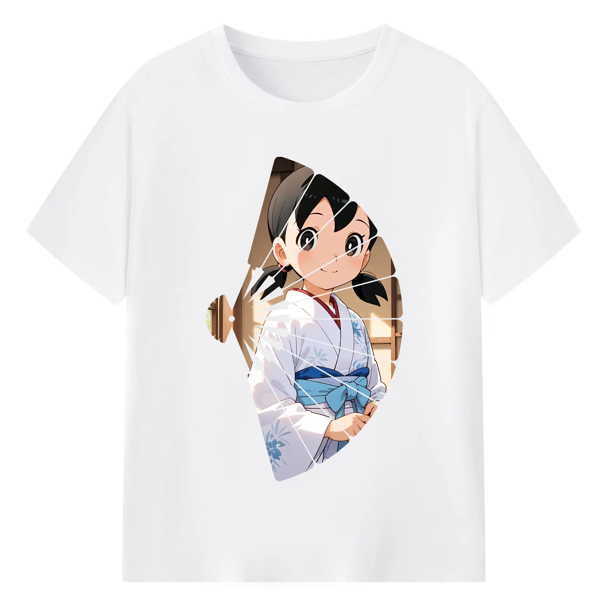ドラえもん グッズ 源 静香 - 綿100％ 半袖Tシャツ ・ フロントプリント ・ 快適 通気性 ・ 日常使い 散歩 スポーツ用