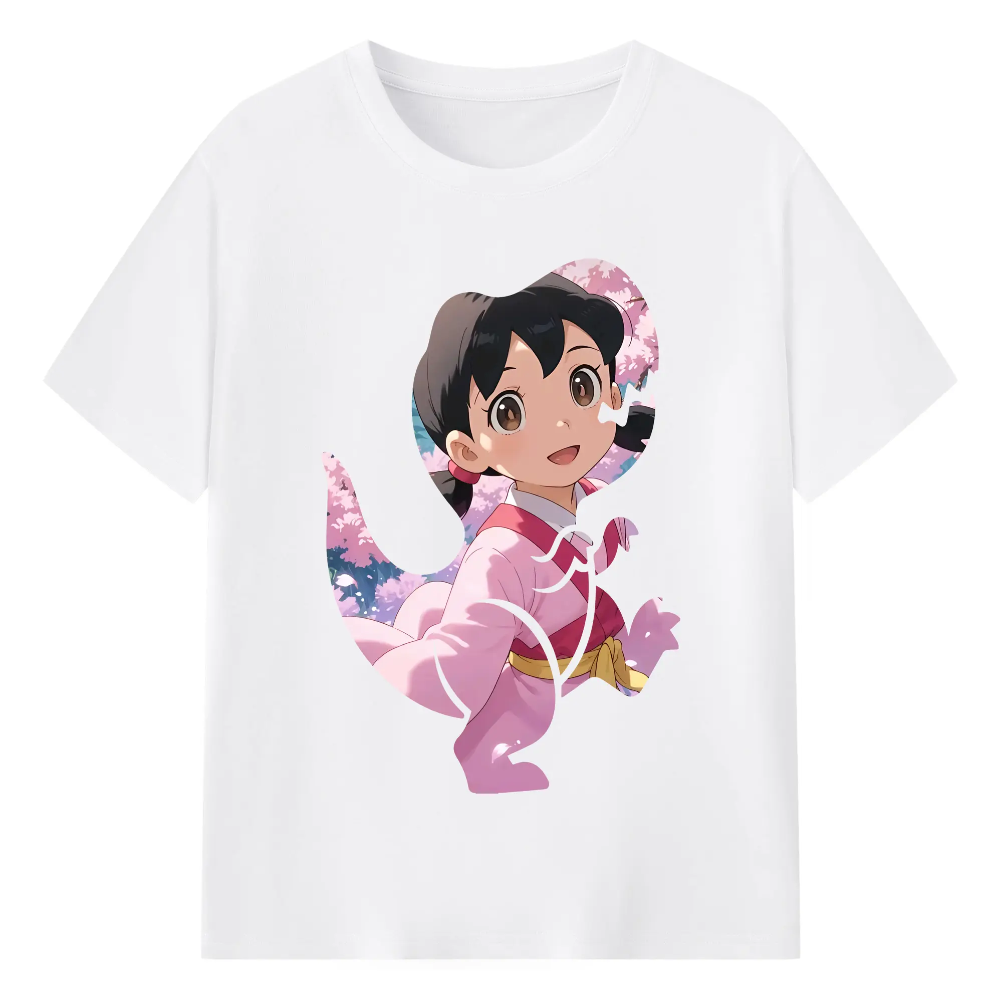 ドラえもん グッズ 源 静香 - 綿100％ 半袖Tシャツ ・ フロントプリント ・ 快適 通気性 ・ 日常使い 散歩 スポーツ用