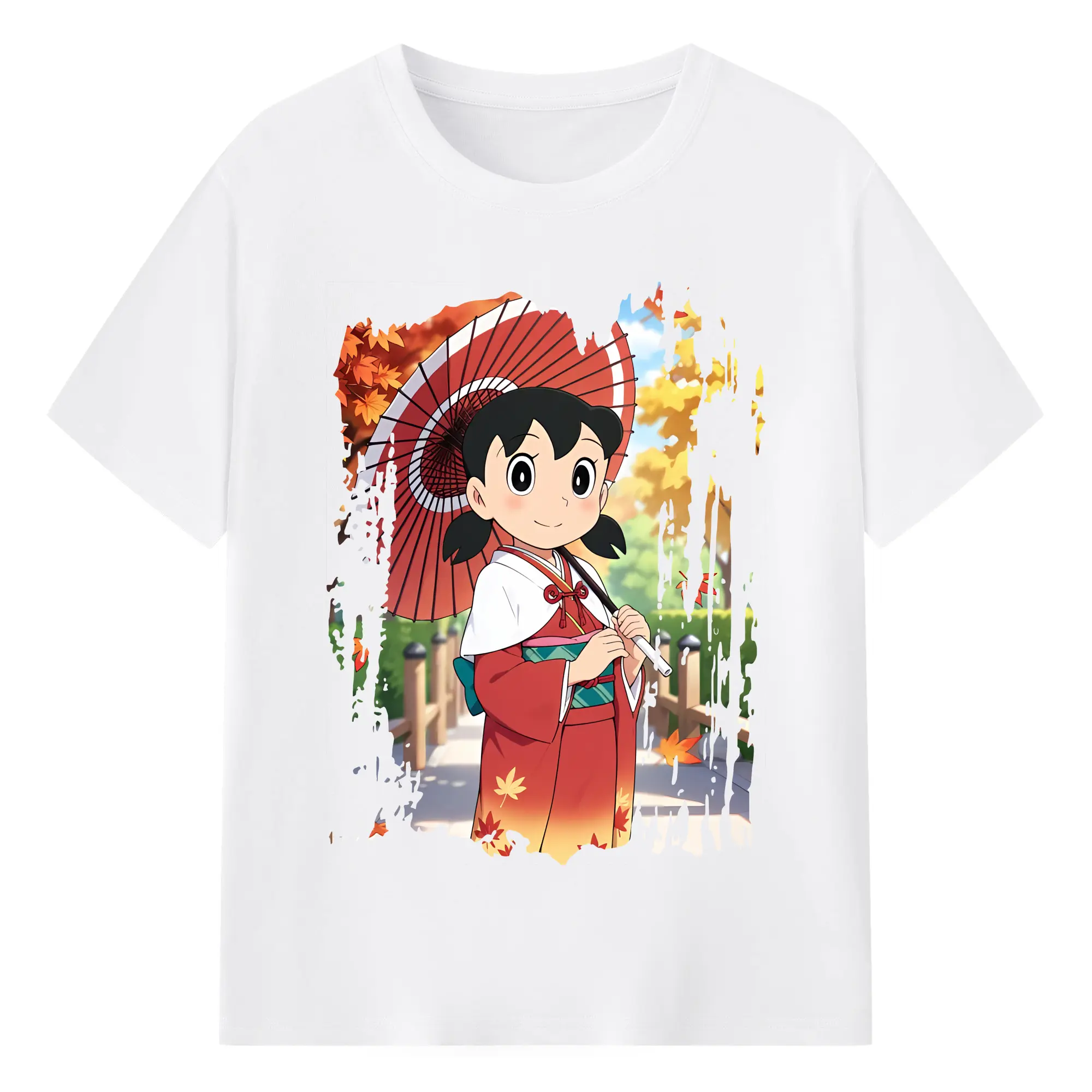 ドラえもん グッズ 源 静香 - 綿100％ 半袖Tシャツ ・ フロントプリント ・ 快適 通気性 ・ 日常使い 散歩 スポーツ用