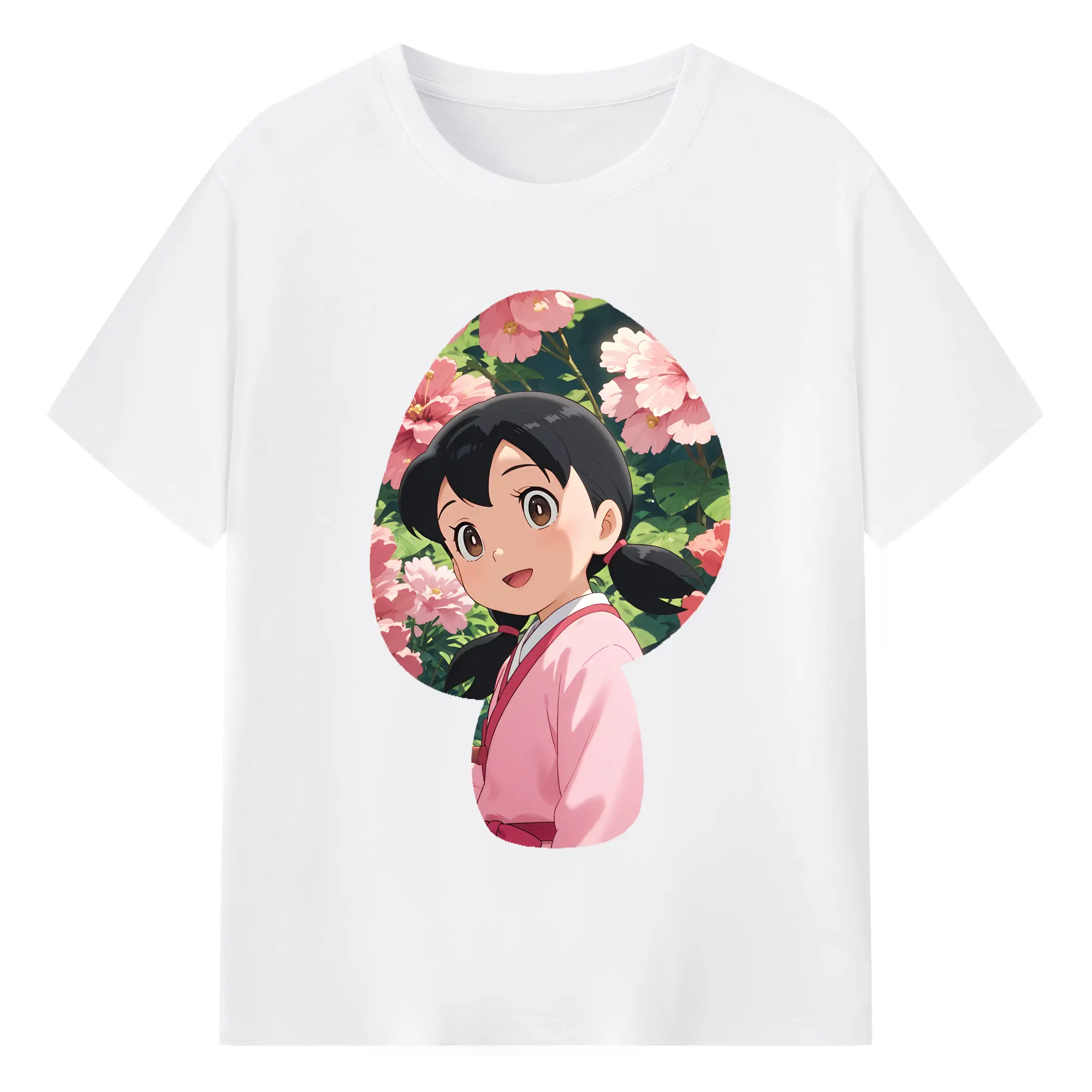 ドラえもん グッズ 源 静香 - 綿100％ 半袖Tシャツ ・ フロントプリント ・ 快適 通気性 ・ 日常使い 散歩 スポーツ用