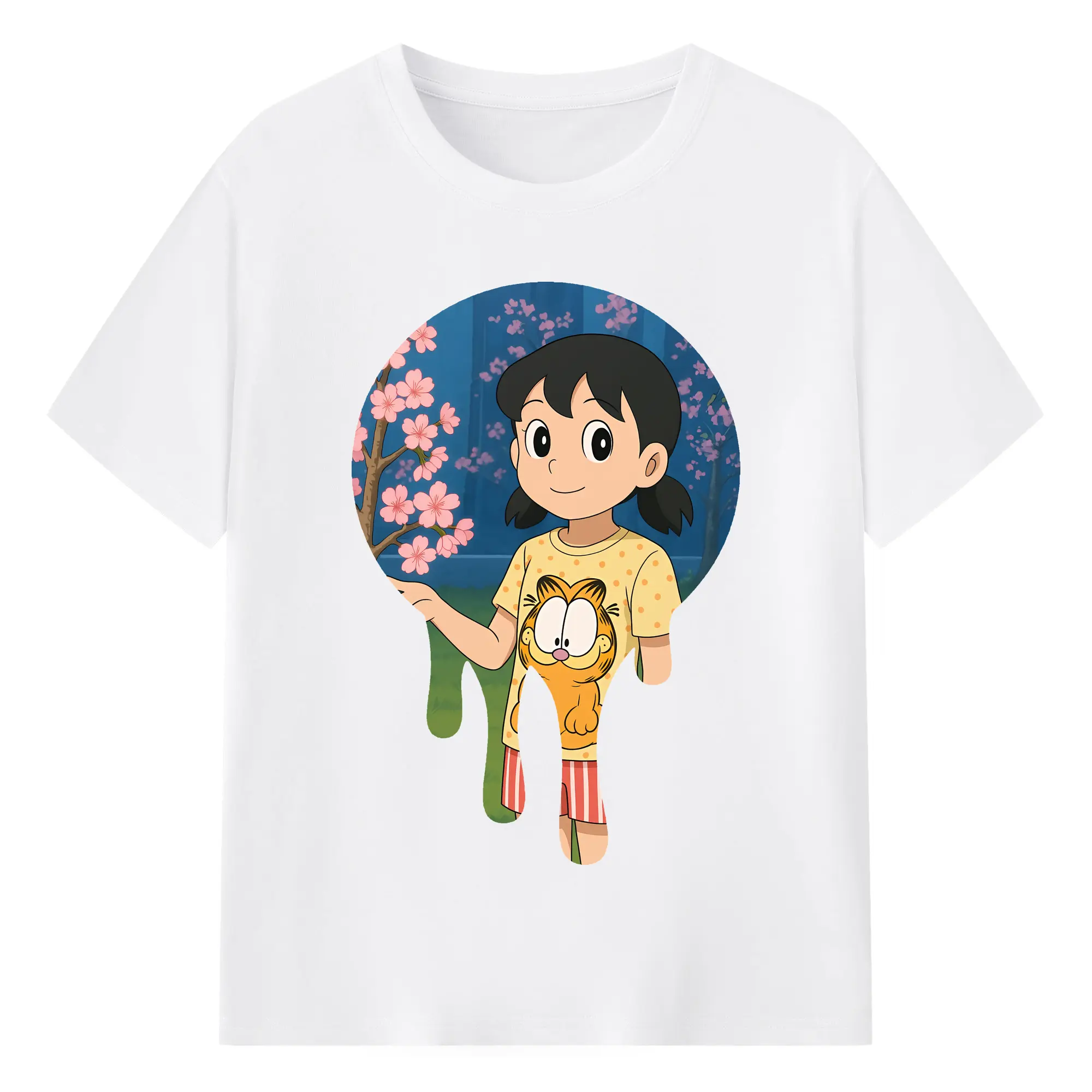 ドラえもん グッズ 源 静香 - 綿100％ 半袖Tシャツ ・ フロントプリント ・ 快適 通気性 ・ 日常使い 散歩 スポーツ用