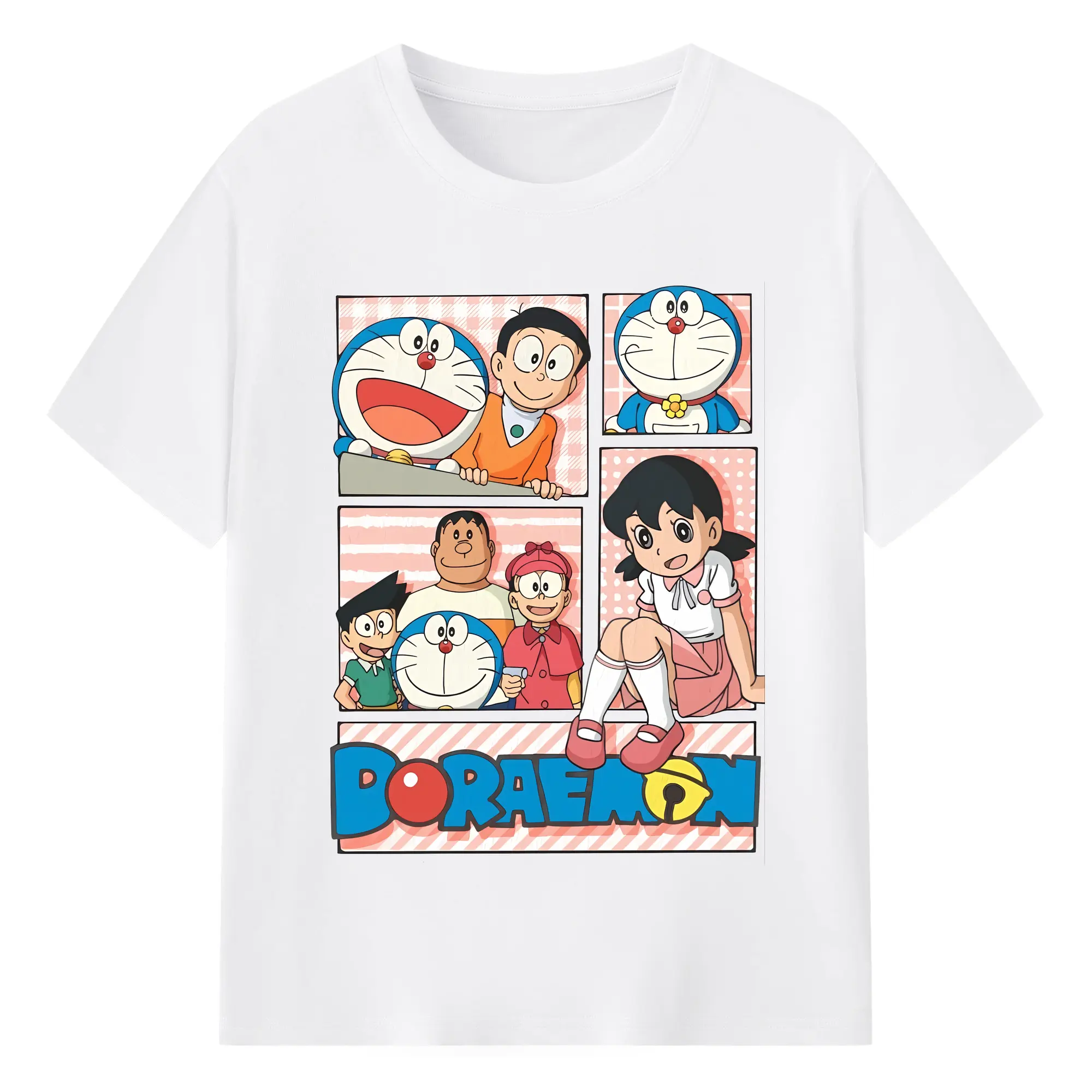 ドラえもん グッズ 源 静香 - 綿100％ 半袖Tシャツ ・ フロントプリント ・ 快適 通気性 ・ 日常使い 散歩 スポーツ用
