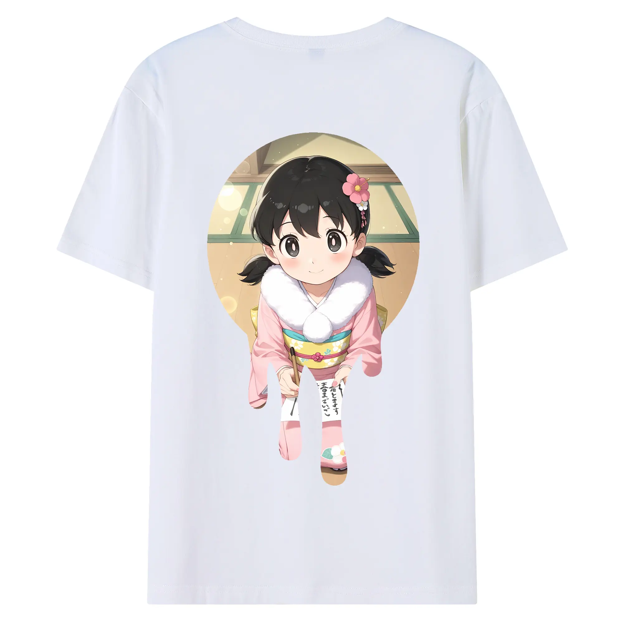 ドラえもん グッズ 源 静香 - 綿100％ 半袖Tシャツ ・ バックプリント ・ 快適 通気性 ・ 日常使い 散歩 スポーツ用