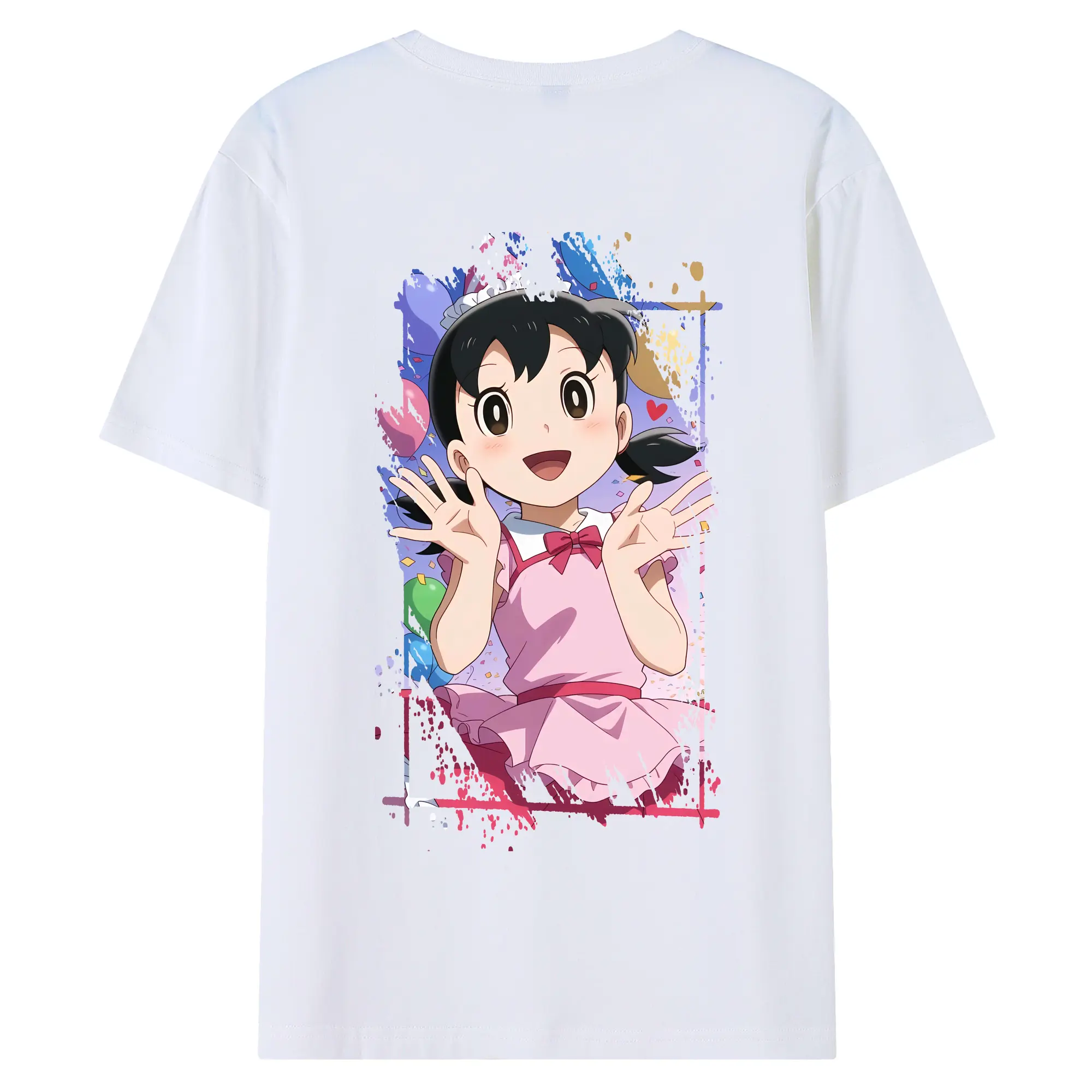 ドラえもん グッズ 源 静香 - 綿100％ 半袖Tシャツ ・ バックプリント ・ 快適 通気性 ・ 日常使い 散歩 スポーツ用