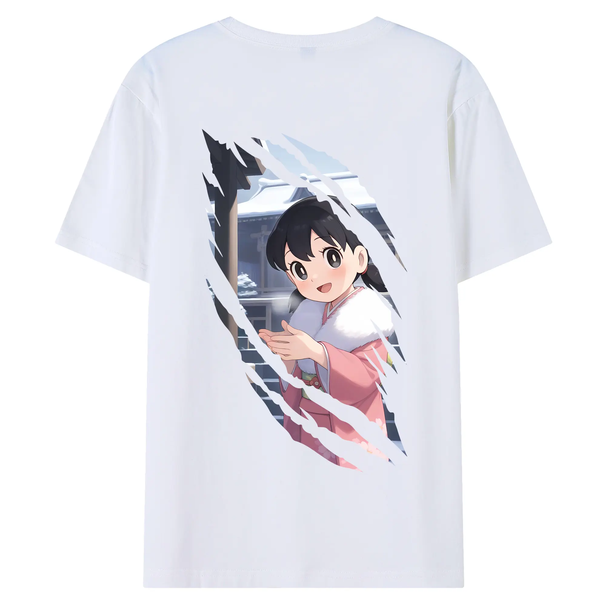 ドラえもん グッズ 源 静香 - 綿100％ 半袖Tシャツ ・ バックプリント ・ 快適 通気性 ・ 日常使い 散歩 スポーツ用