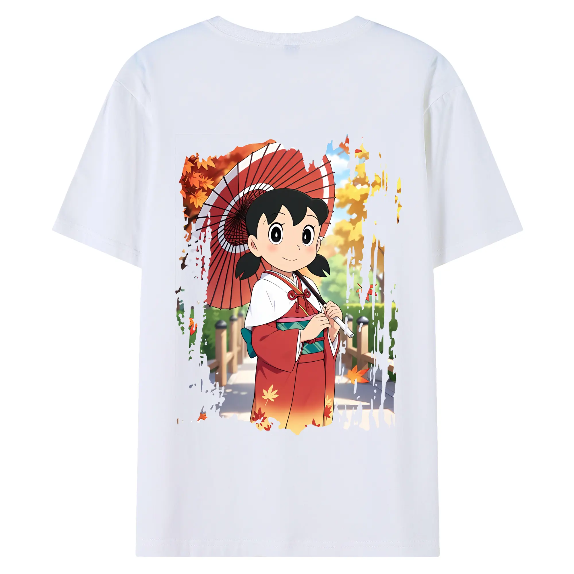 ドラえもん グッズ 源 静香 - 綿100％ 半袖Tシャツ ・ バックプリント ・ 快適 通気性 ・ 日常使い 散歩 スポーツ用