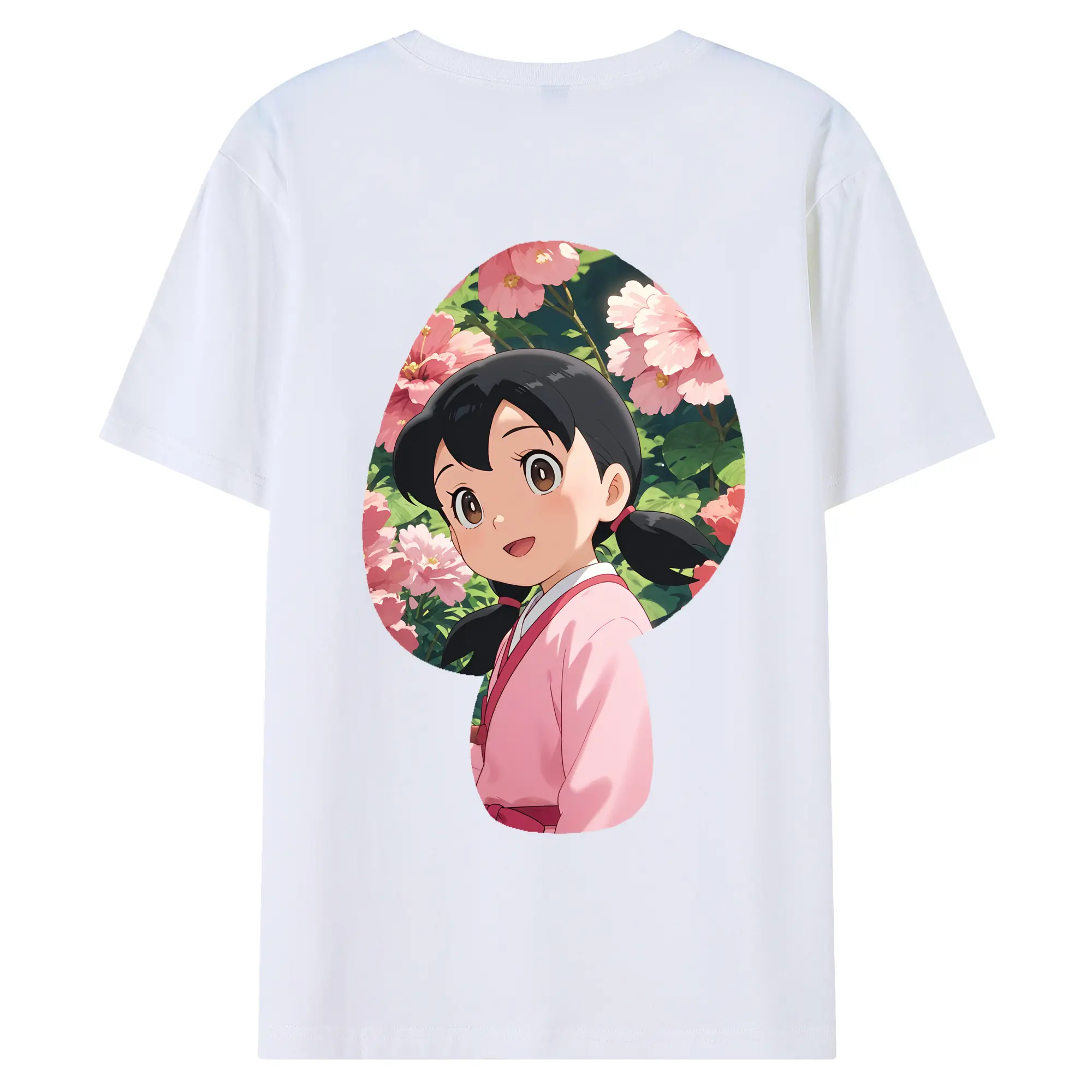 ドラえもん グッズ 源 静香 - 綿100％ 半袖Tシャツ ・ バックプリント ・ 快適 通気性 ・ 日常使い 散歩 スポーツ用