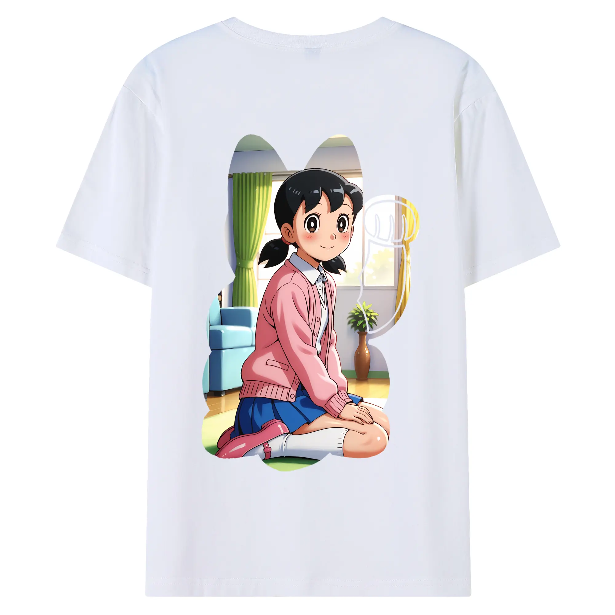 ドラえもん グッズ 源 静香 - 綿100％ 半袖Tシャツ ・ バックプリント ・ 快適 通気性 ・ 日常使い 散歩 スポーツ用