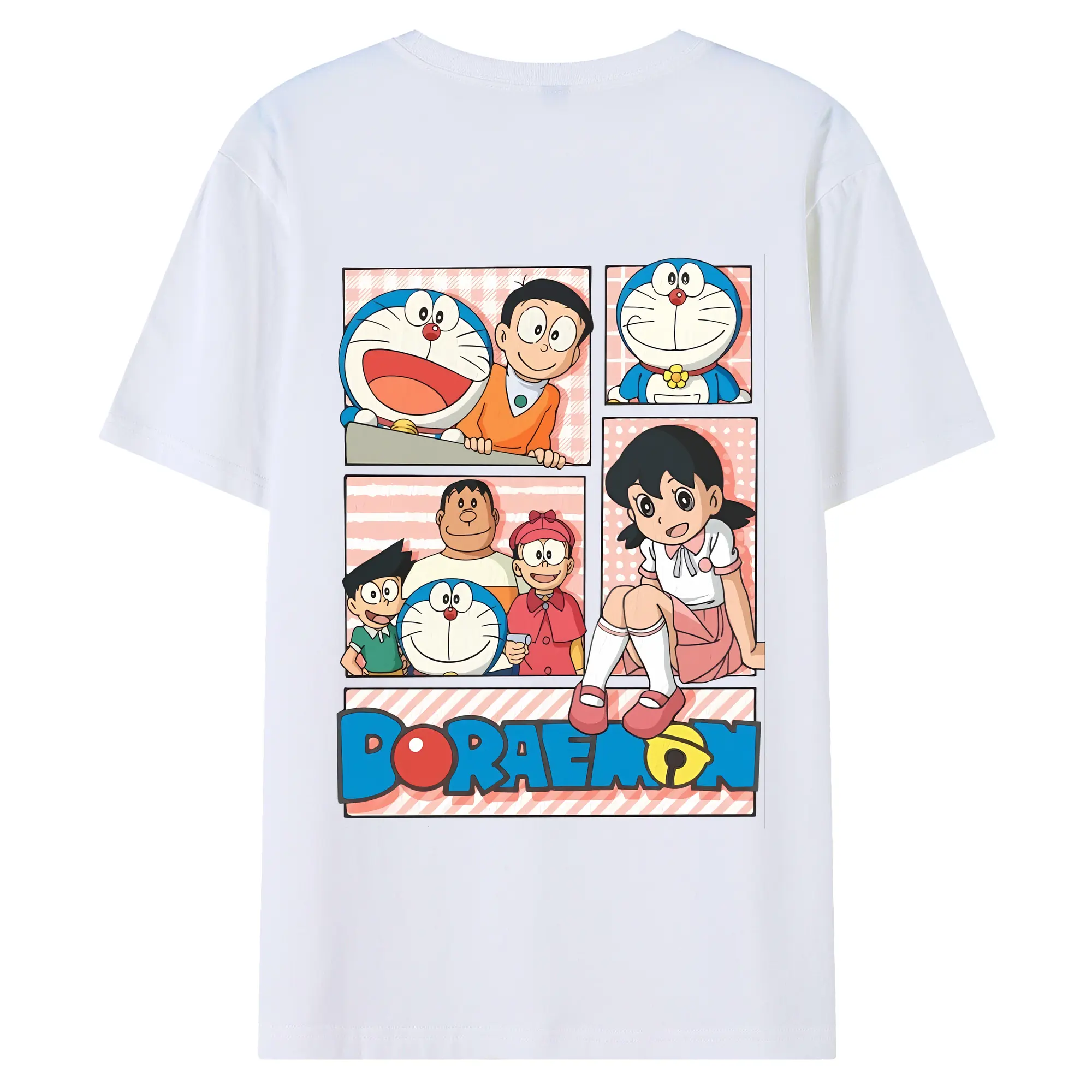 ドラえもん グッズ 源 静香 - 綿100％ 半袖Tシャツ ・ バックプリント ・ 快適 通気性 ・ 日常使い 散歩 スポーツ用