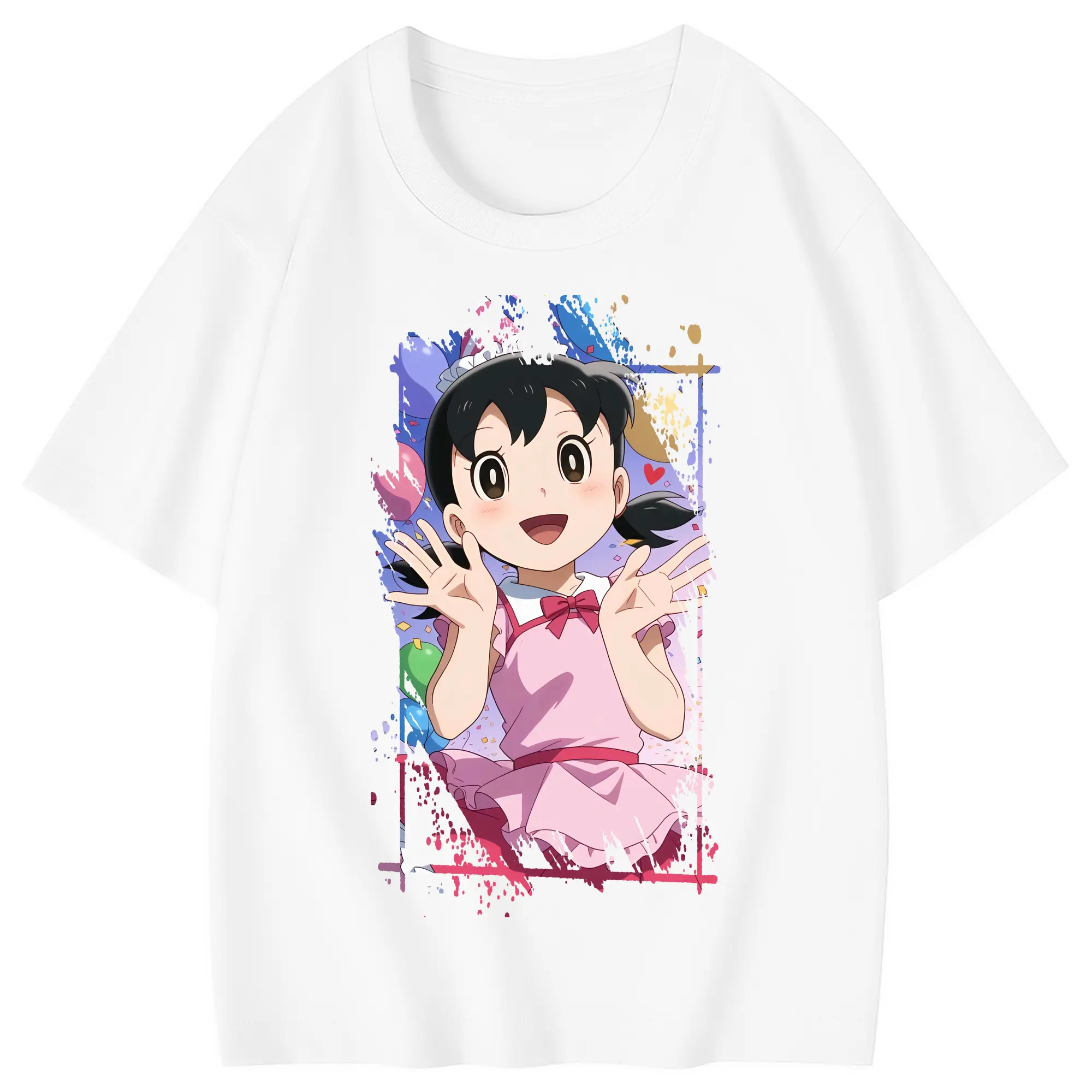 ドラえもん グッズ 源 静香 - 綿100％ キッズTシャツ ・ フロントプリント ・ 快適 通気性 ・ スポーツ カジュアル 散歩用