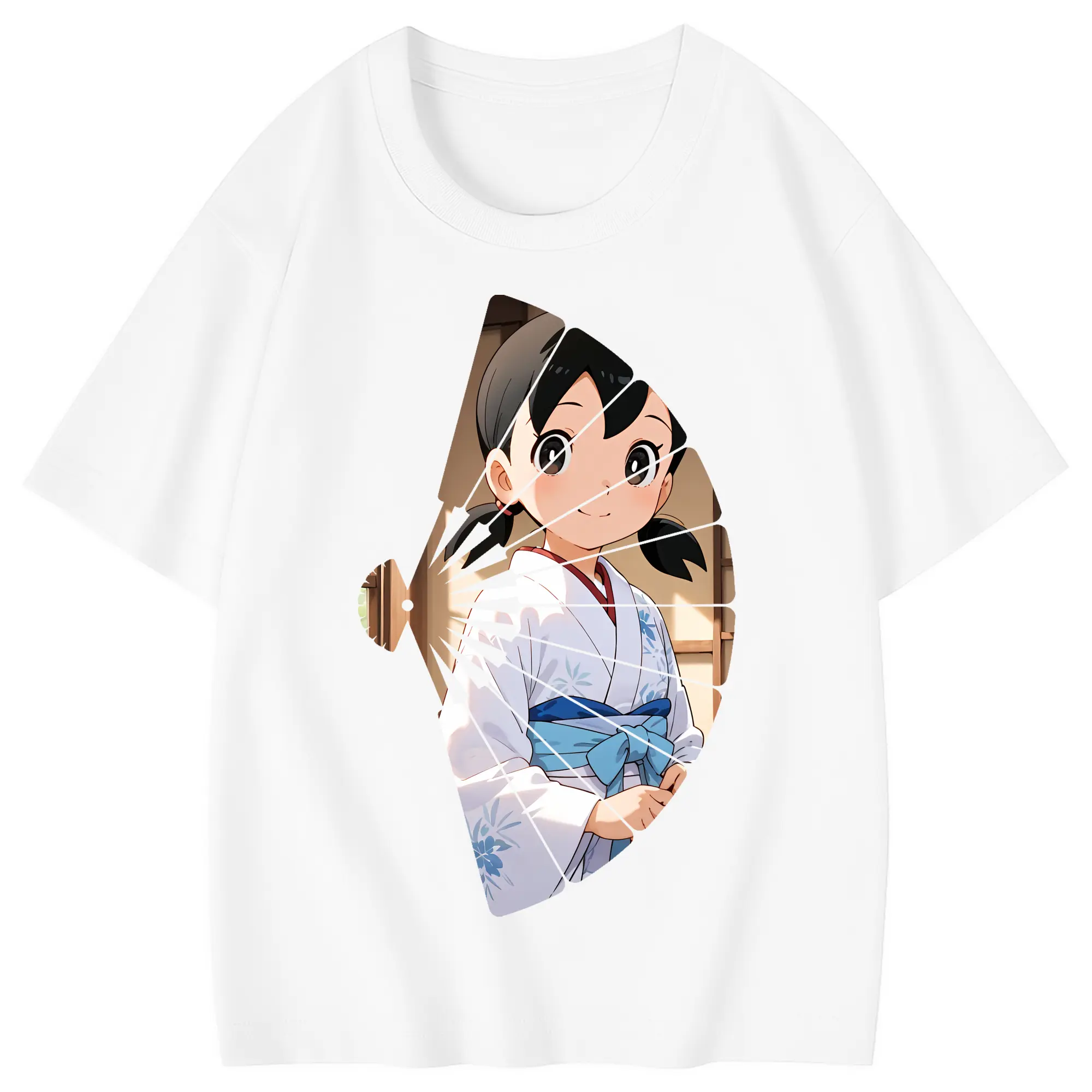 ドラえもん グッズ 源 静香 - 綿100％ キッズTシャツ ・ フロントプリント ・ 快適 通気性 ・ スポーツ カジュアル 散歩用