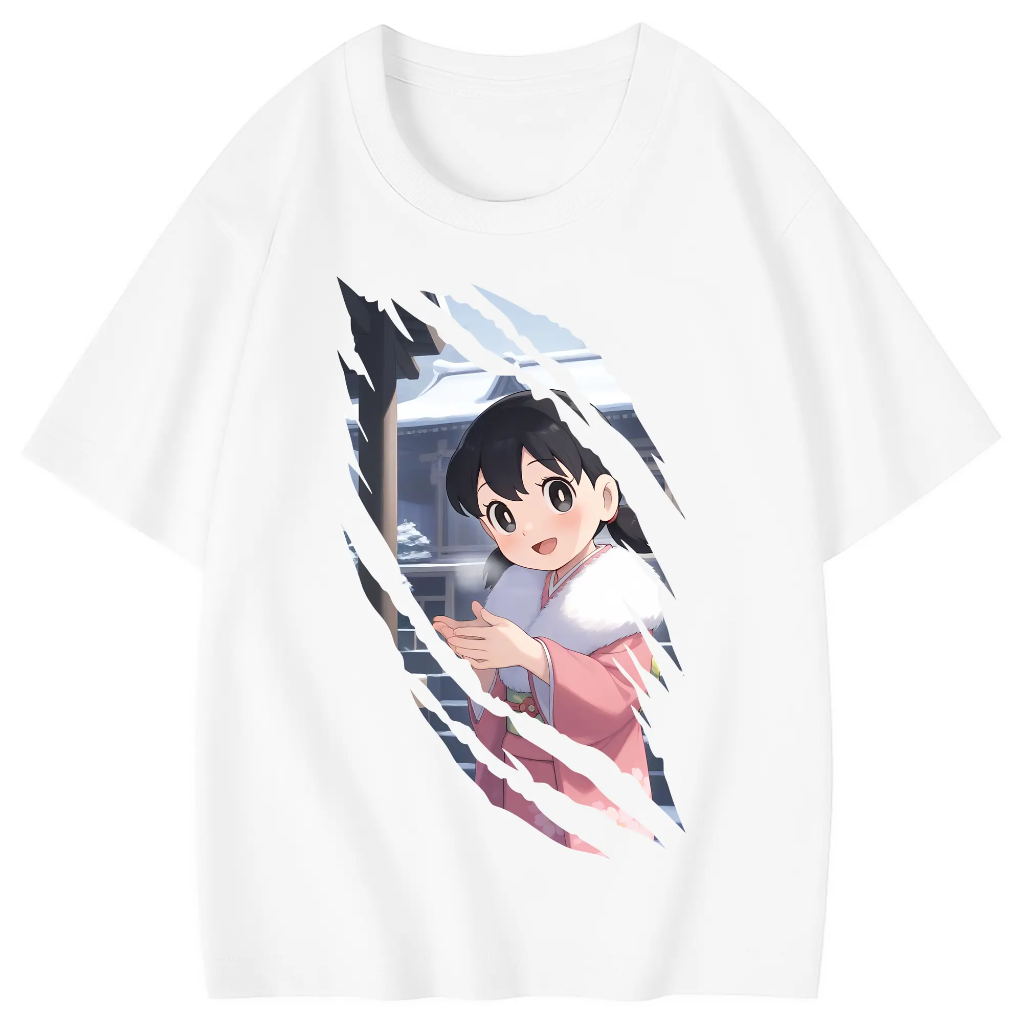 ドラえもん グッズ 源 静香 - 綿100％ キッズTシャツ ・ フロントプリント ・ 快適 通気性 ・ スポーツ カジュアル 散歩用