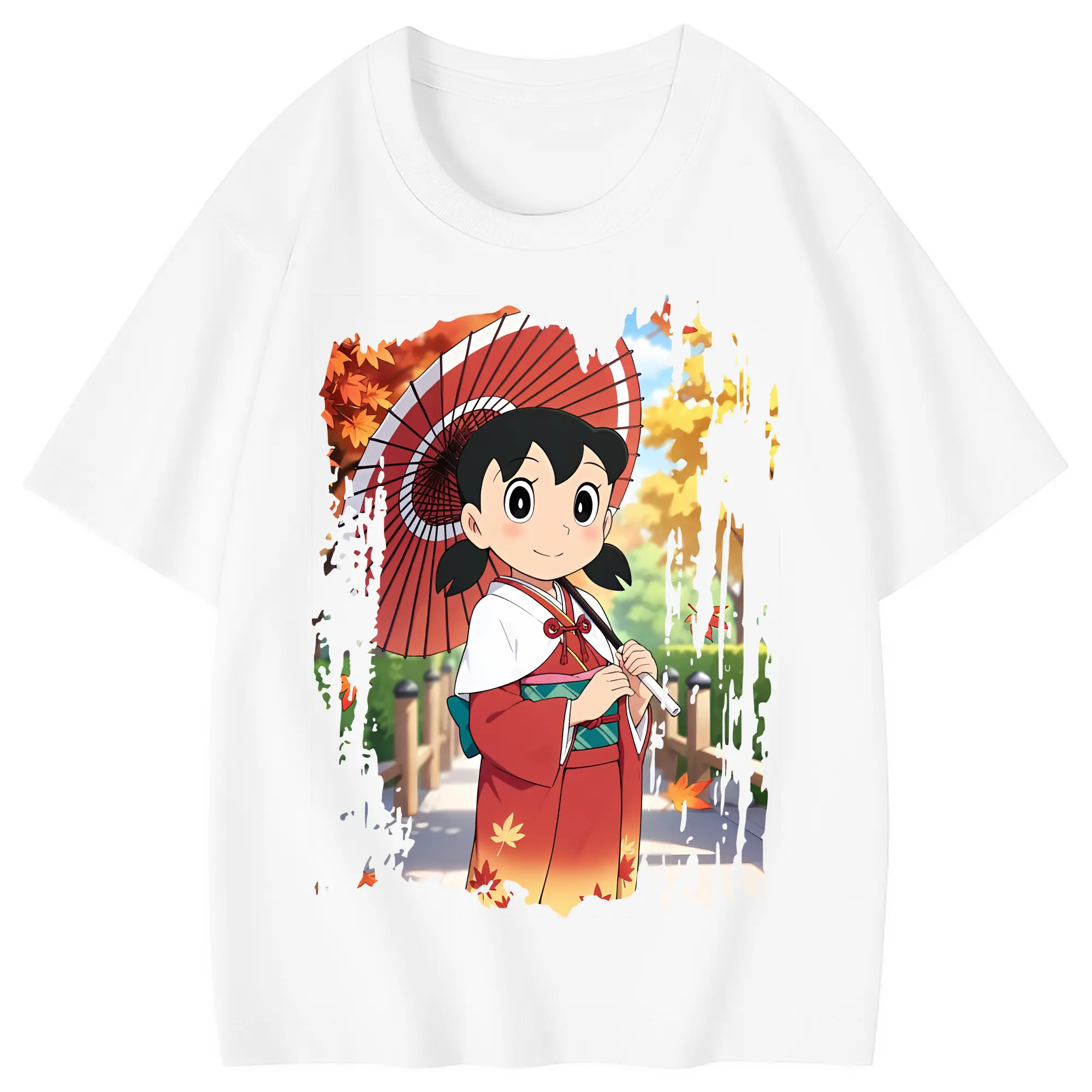 ドラえもん グッズ 源 静香 - 綿100％ キッズTシャツ ・ フロントプリント ・ 快適 通気性 ・ スポーツ カジュアル 散歩用