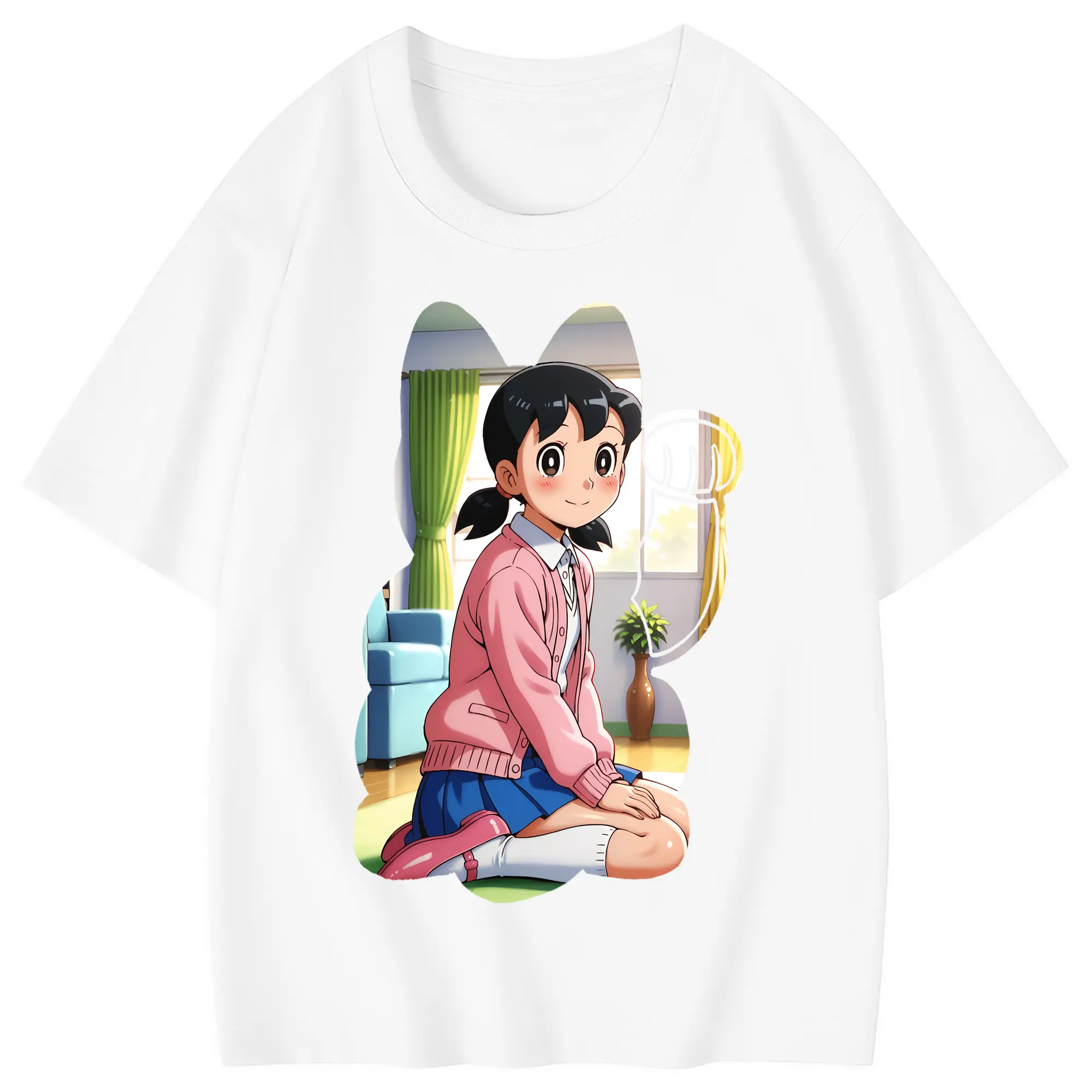 ドラえもん グッズ 源 静香 - 綿100％ キッズTシャツ ・ フロントプリント ・ 快適 通気性 ・ スポーツ カジュアル 散歩用