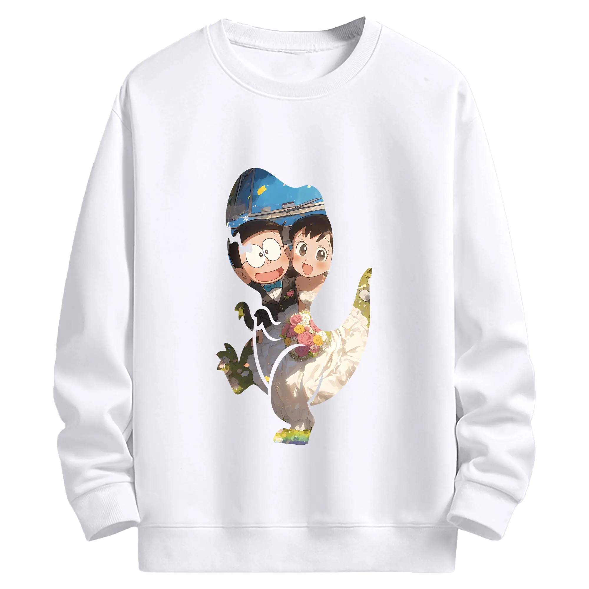 ドラえもん グッズ 源 静香 - 高品質 クルーネック スウェット ・ コットン59％ ポリエステル41％ ・ ユニセックス 長袖 トレーナー ・ カジュアル デイリー スポーツ 散歩用