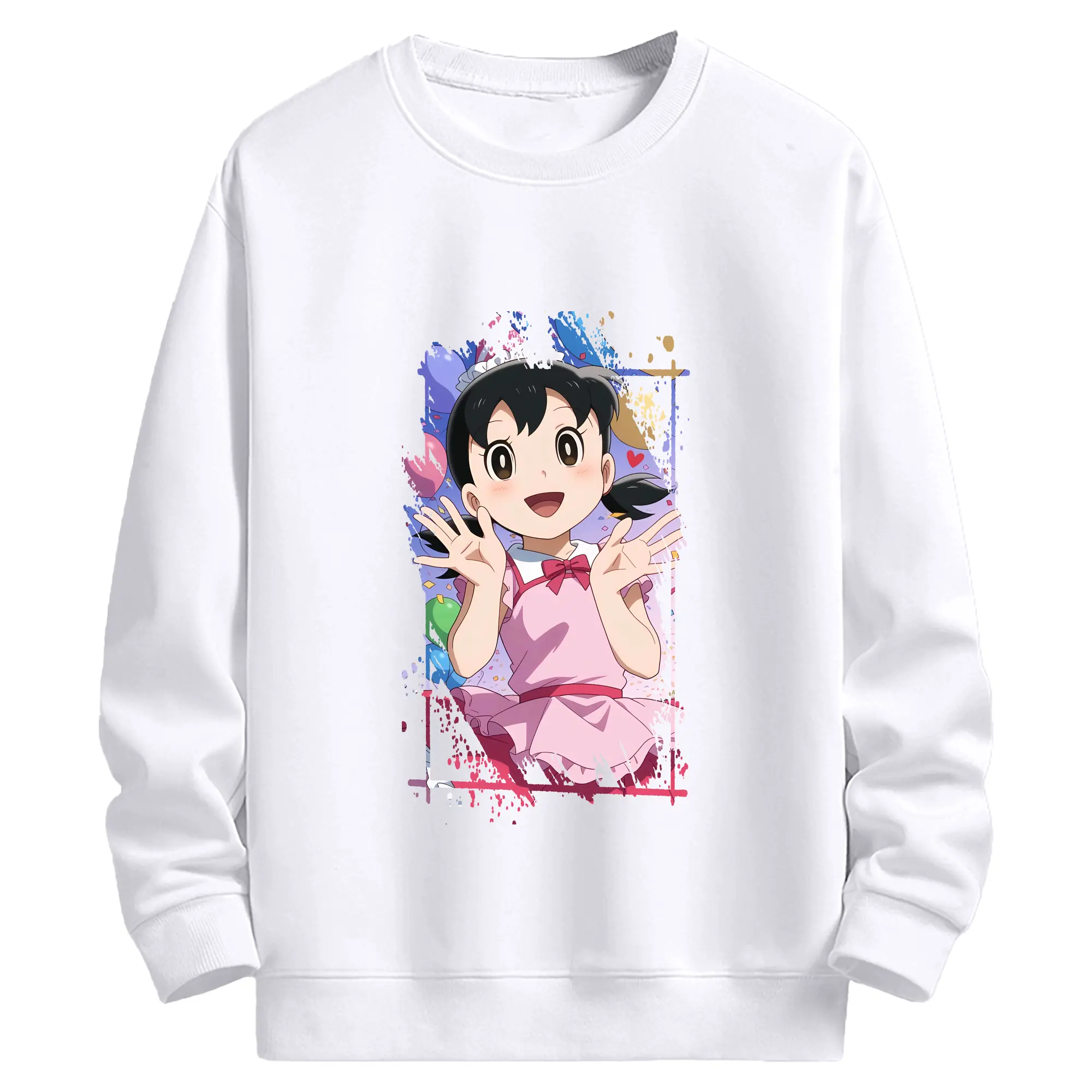 ドラえもん グッズ 源 静香 - 高品質 クルーネック スウェット ・ コットン59％ ポリエステル41％ ・ ユニセックス 長袖 トレーナー ・ カジュアル デイリー スポーツ 散歩用