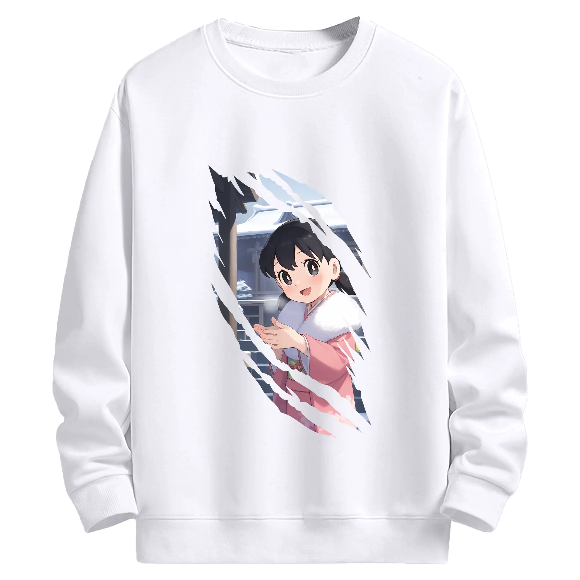 ドラえもん グッズ 源 静香 - 高品質 クルーネック スウェット ・ コットン59％ ポリエステル41％ ・ ユニセックス 長袖 トレーナー ・ カジュアル デイリー スポーツ 散歩用