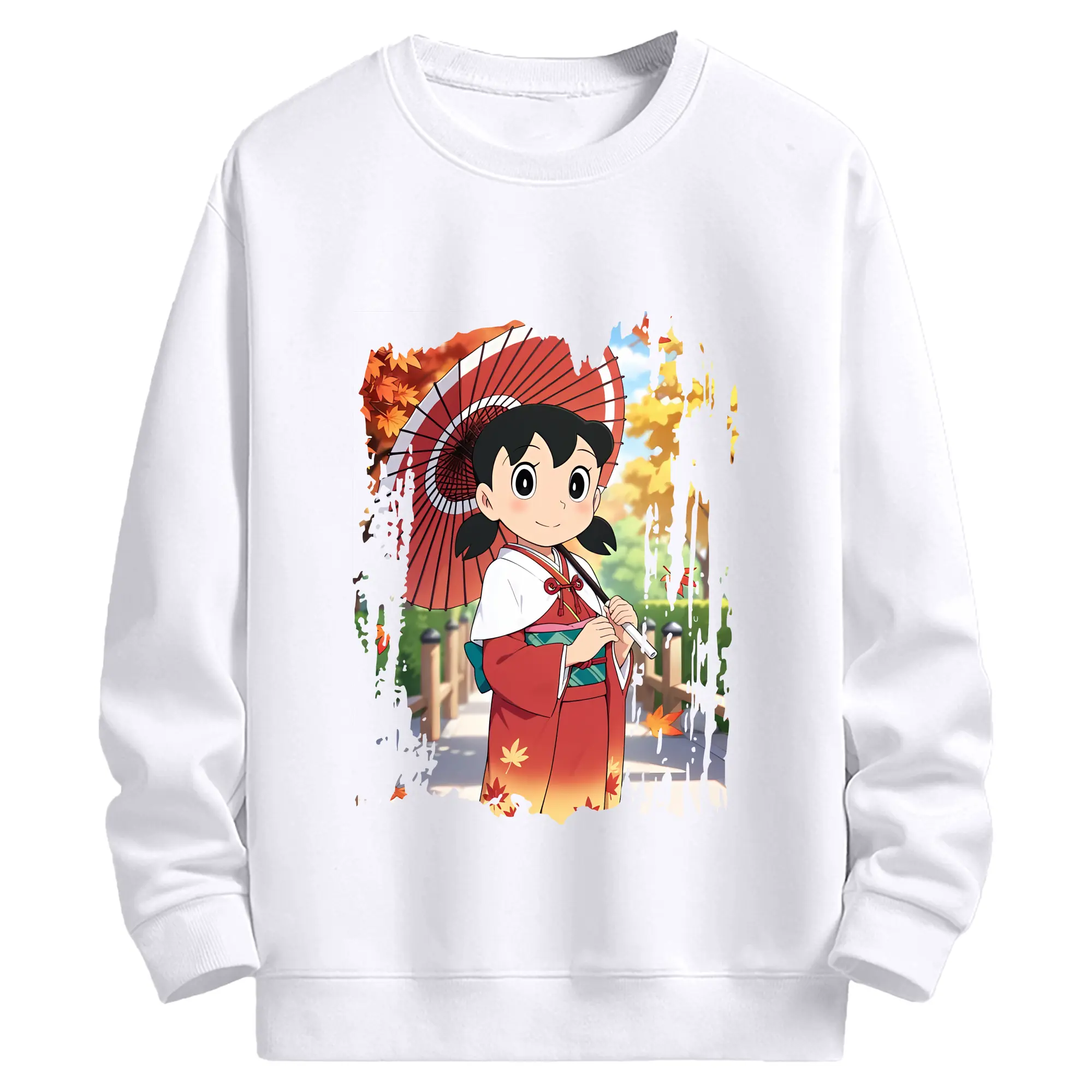 ドラえもん グッズ 源 静香 - 高品質 クルーネック スウェット ・ コットン59％ ポリエステル41％ ・ ユニセックス 長袖 トレーナー ・ カジュアル デイリー スポーツ 散歩用