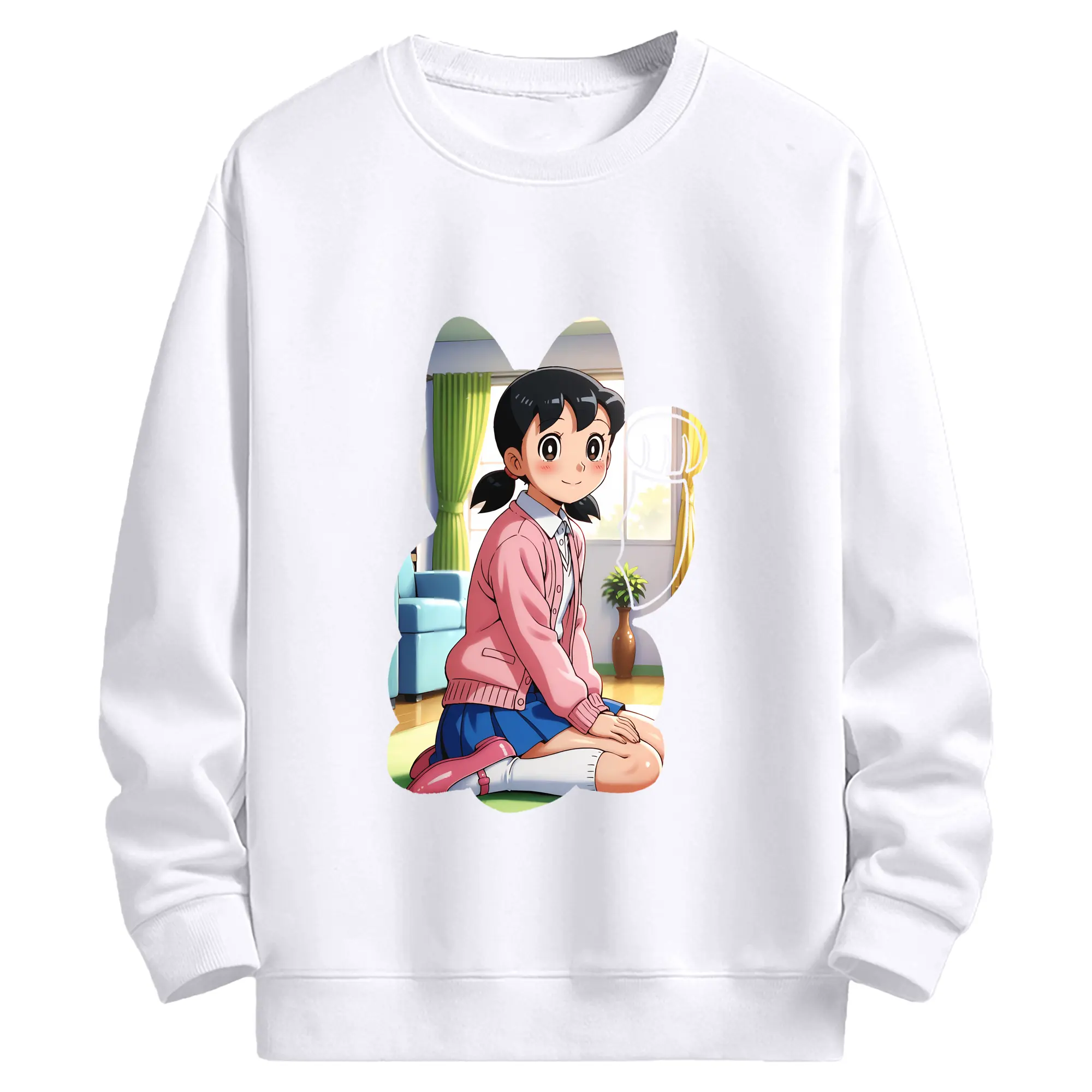 ドラえもん グッズ 源 静香 - 高品質 クルーネック スウェット ・ コットン59％ ポリエステル41％ ・ ユニセックス 長袖 トレーナー ・ カジュアル デイリー スポーツ 散歩用
