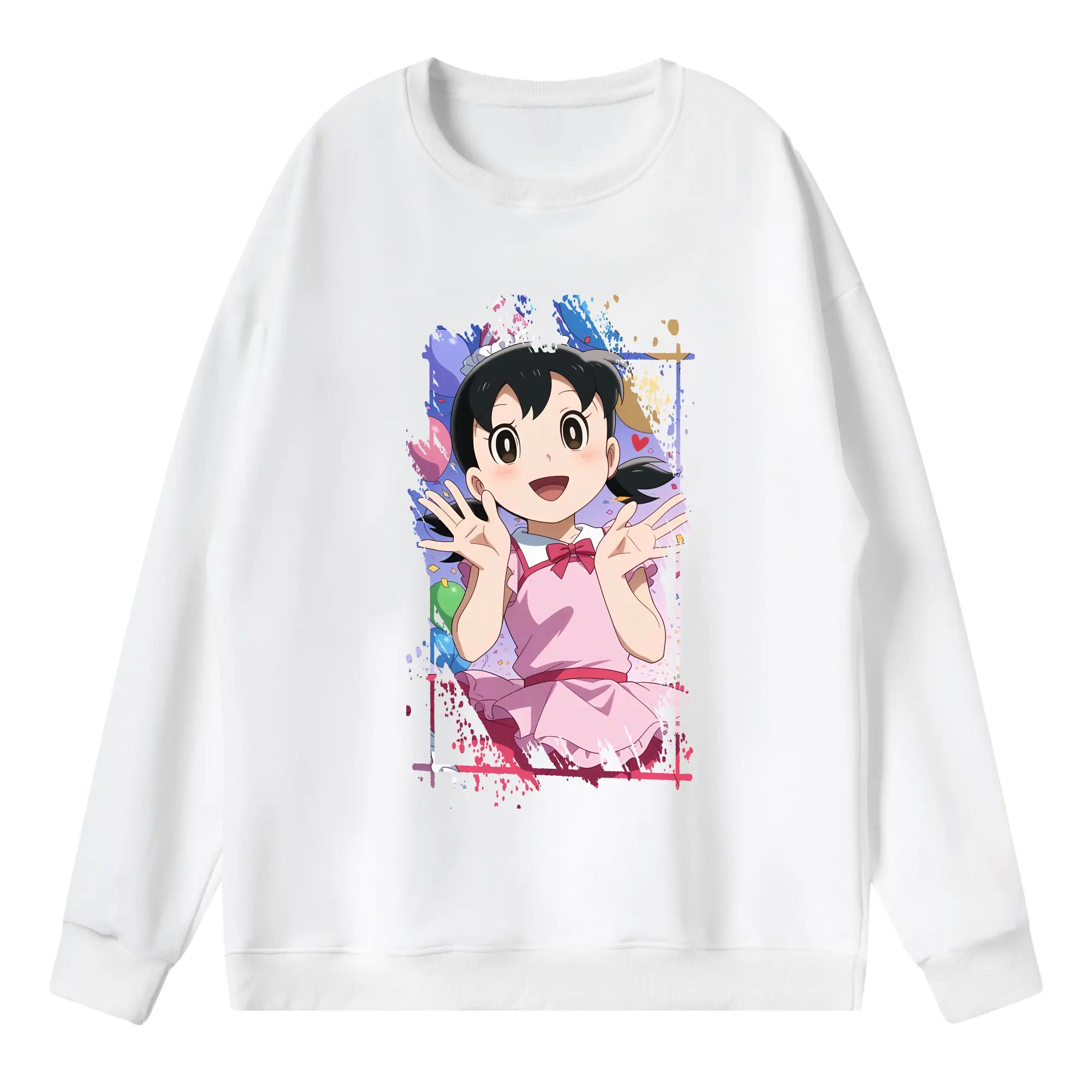 ドラえもん グッズ 源 静香 - 薄手 クルーネック スウェット 裏毛260g · ポリエステル 春秋向け カジュアル 男女兼用 · トレーナー デイリー スポーツ 散歩に最適