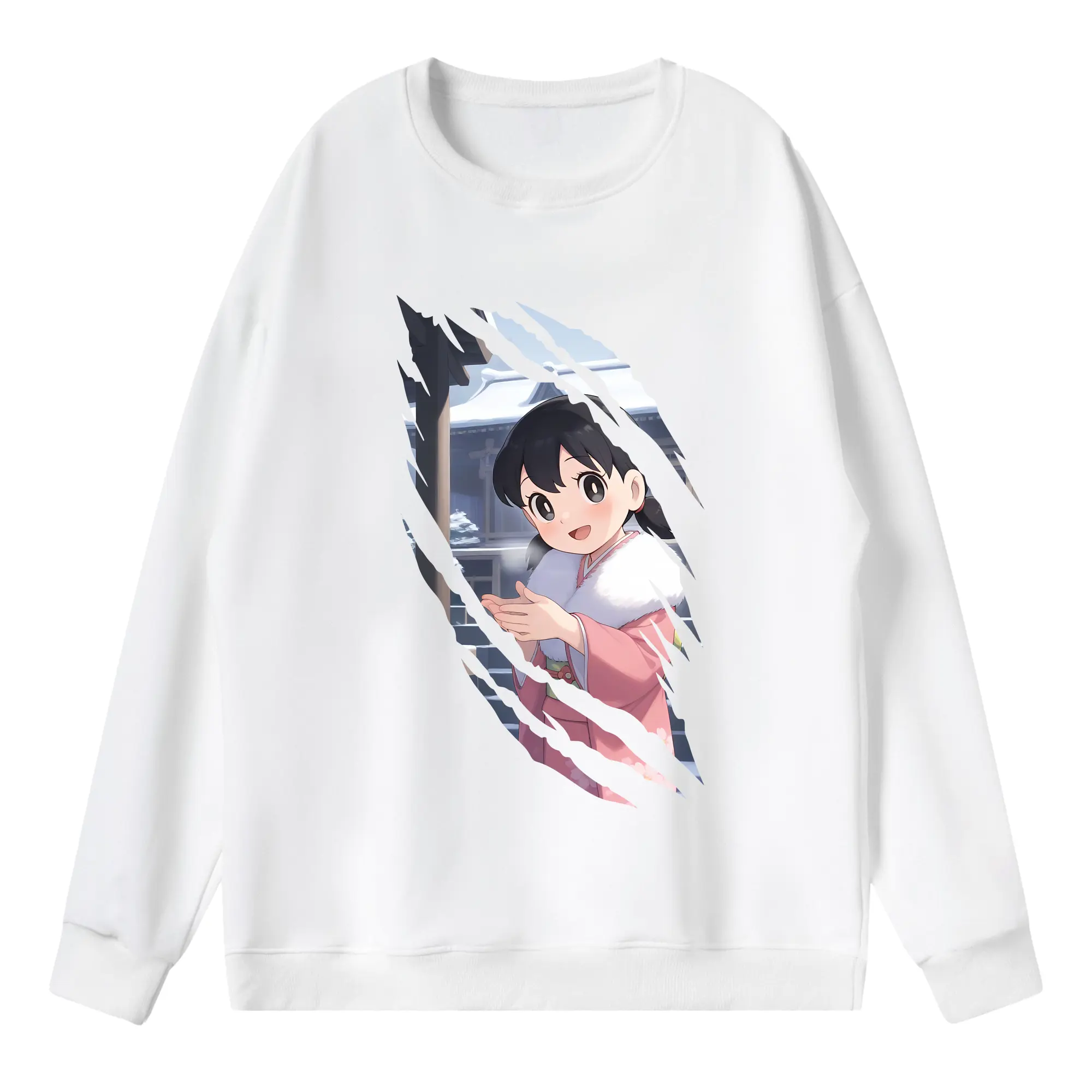 ドラえもん グッズ 源 静香 - 薄手 クルーネック スウェット 裏毛260g · ポリエステル 春秋向け カジュアル 男女兼用 · トレーナー デイリー スポーツ 散歩に最適