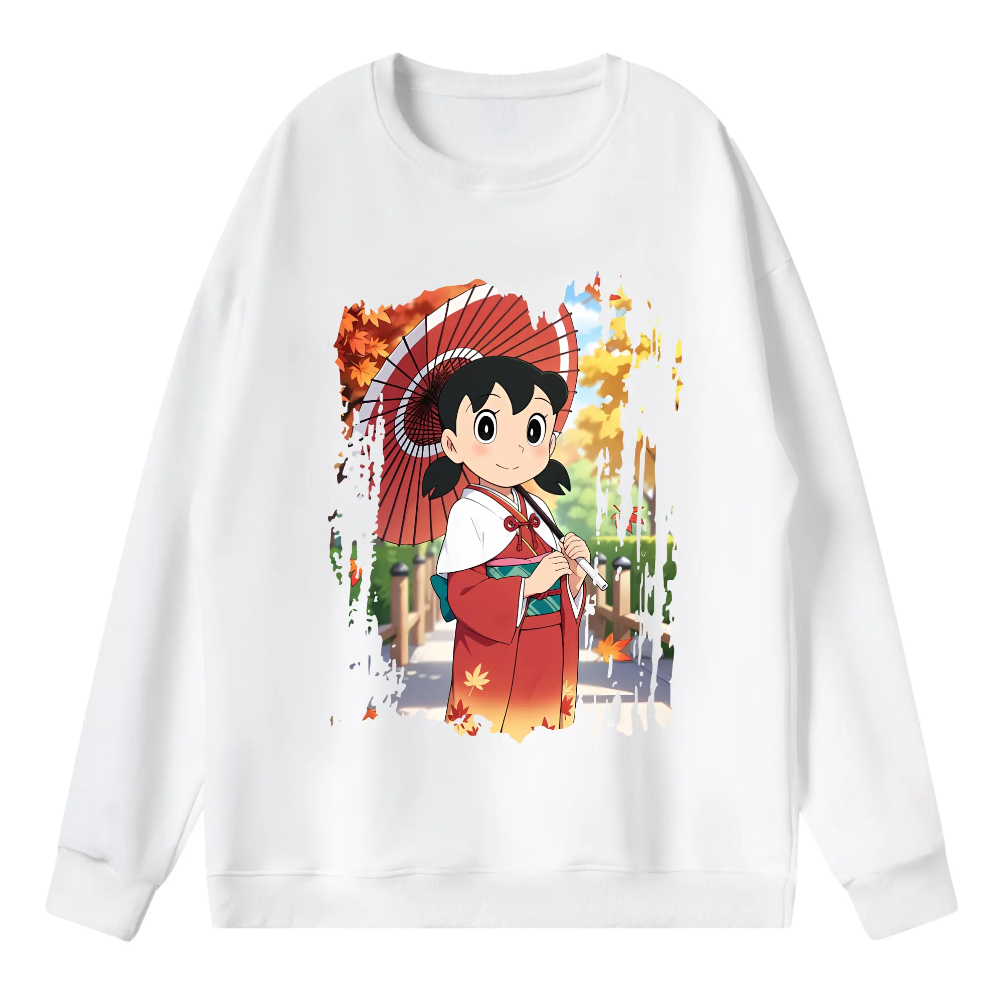 ドラえもん グッズ 源 静香 - 薄手 クルーネック スウェット 裏毛260g · ポリエステル 春秋向け カジュアル 男女兼用 · トレーナー デイリー スポーツ 散歩に最適