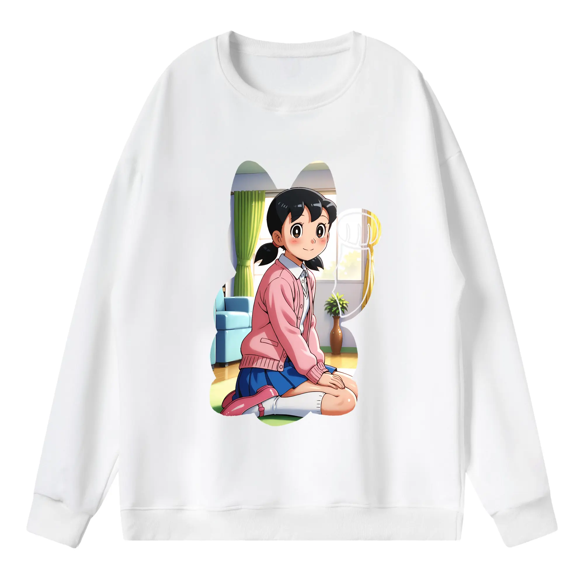 ドラえもん グッズ 源 静香 - 薄手 クルーネック スウェット 裏毛260g · ポリエステル 春秋向け カジュアル 男女兼用 · トレーナー デイリー スポーツ 散歩に最適