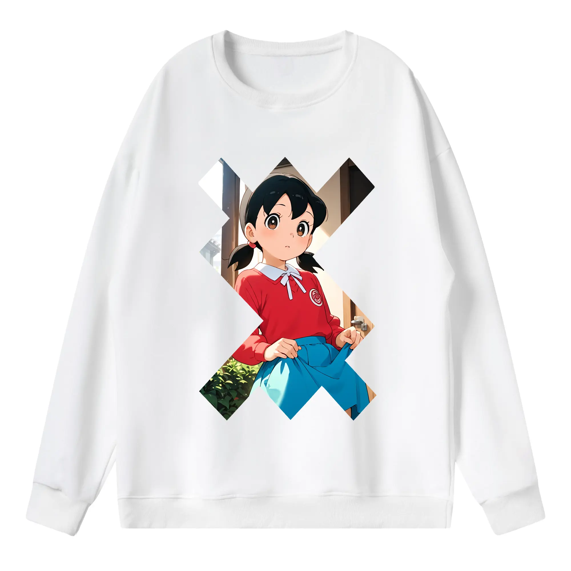 ドラえもん グッズ 源 静香 - 薄手 クルーネック スウェット 裏毛260g · ポリエステル 春秋向け カジュアル 男女兼用 · トレーナー デイリー スポーツ 散歩に最適