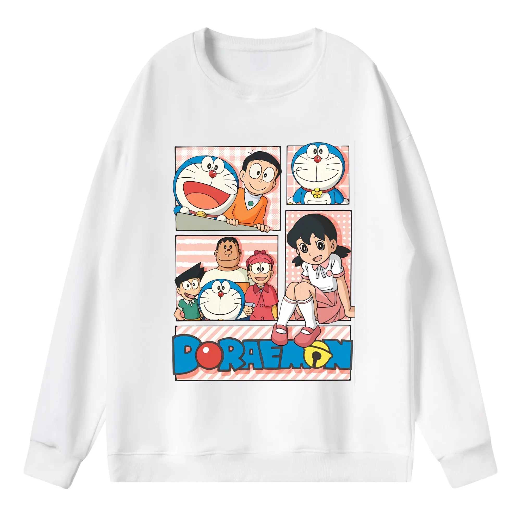 ドラえもん グッズ 源 静香 - 薄手 クルーネック スウェット 裏毛260g · ポリエステル 春秋向け カジュアル 男女兼用 · トレーナー デイリー スポーツ 散歩に最適