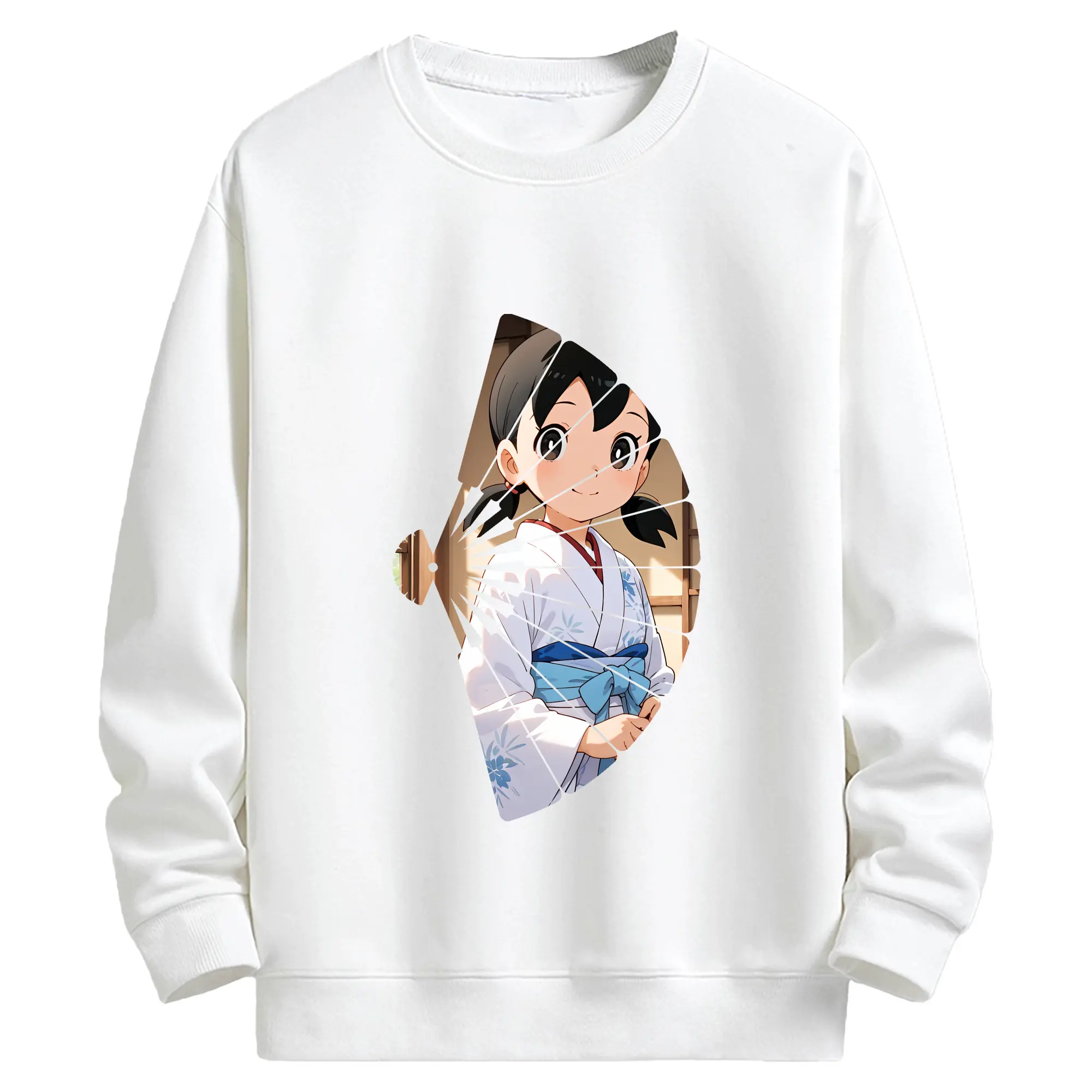 ドラえもん グッズ 源 静香 - キッズ クルーネックスウェットシャツ ・ フロントプリント ・ 綿80％ ポリエステル20％ ・ 快適 通学 スポーツ 日常使い お散歩用