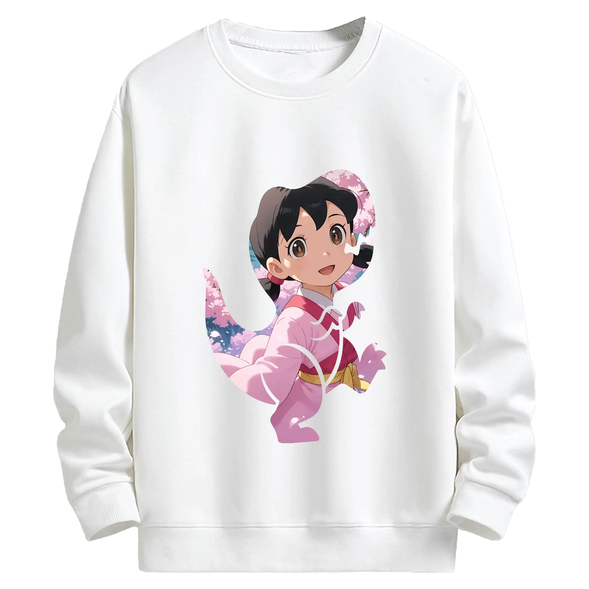 ドラえもん グッズ 源 静香 - キッズ クルーネックスウェットシャツ ・ フロントプリント ・ 綿80％ ポリエステル20％ ・ 快適 通学 スポーツ 日常使い お散歩用