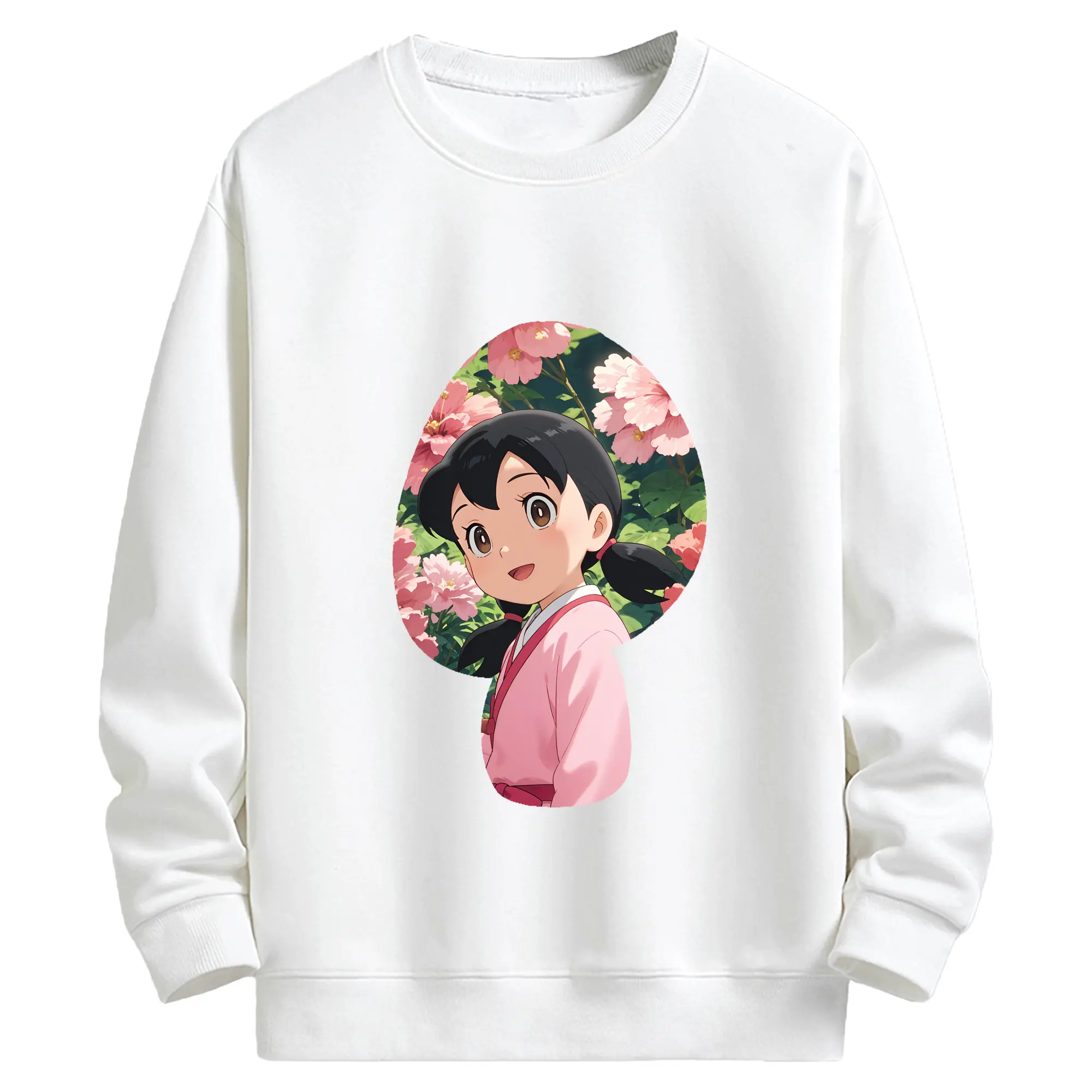 ドラえもん グッズ 源 静香 - キッズ クルーネックスウェットシャツ ・ フロントプリント ・ 綿80％ ポリエステル20％ ・ 快適 通学 スポーツ 日常使い お散歩用